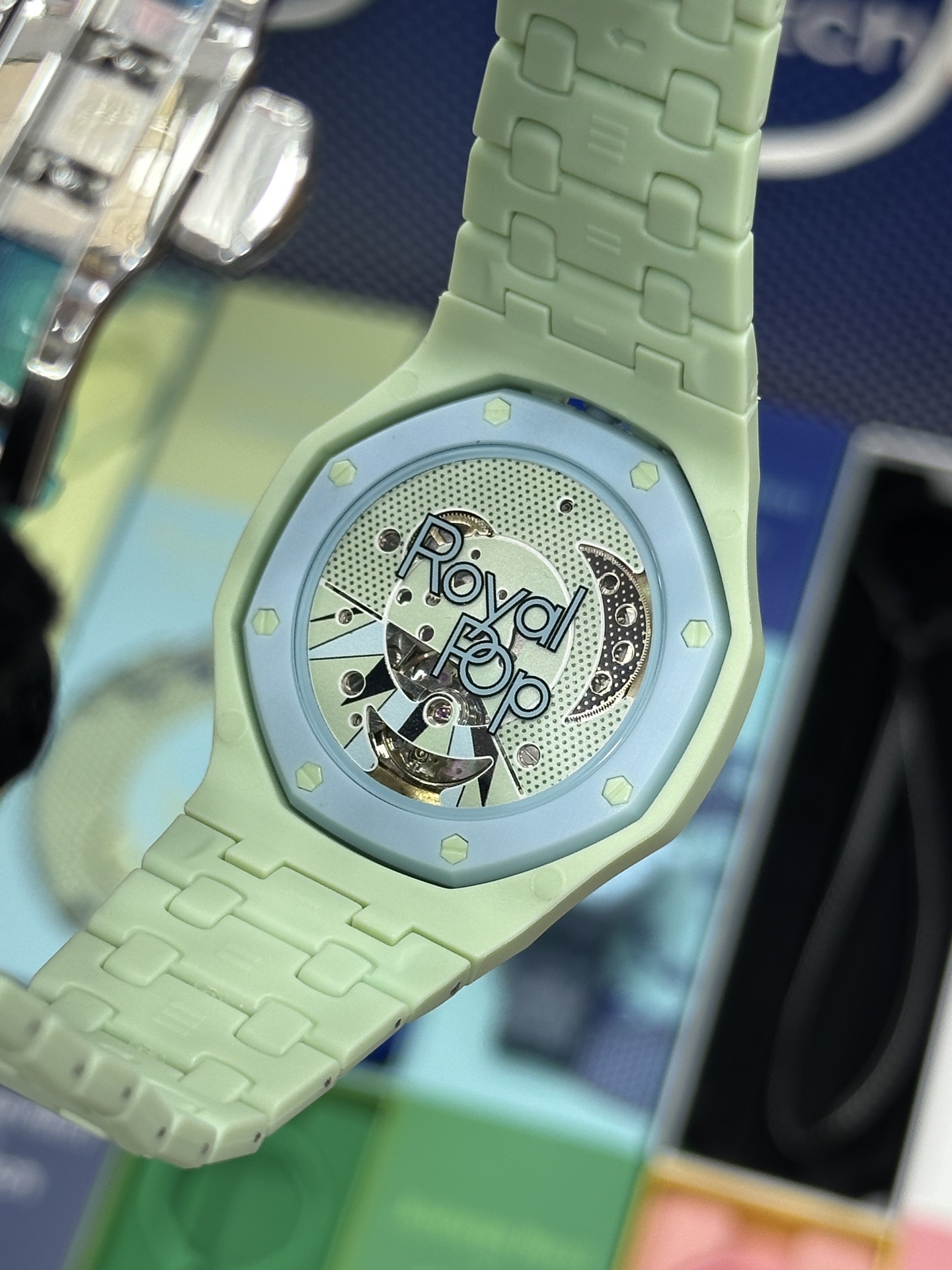  SWATCH 斯沃琪 x Audemars Piguet 爱彼 机械机芯Royal pop 多巴胺色彩时尚潮流学生情侣 男女同款 腕表 