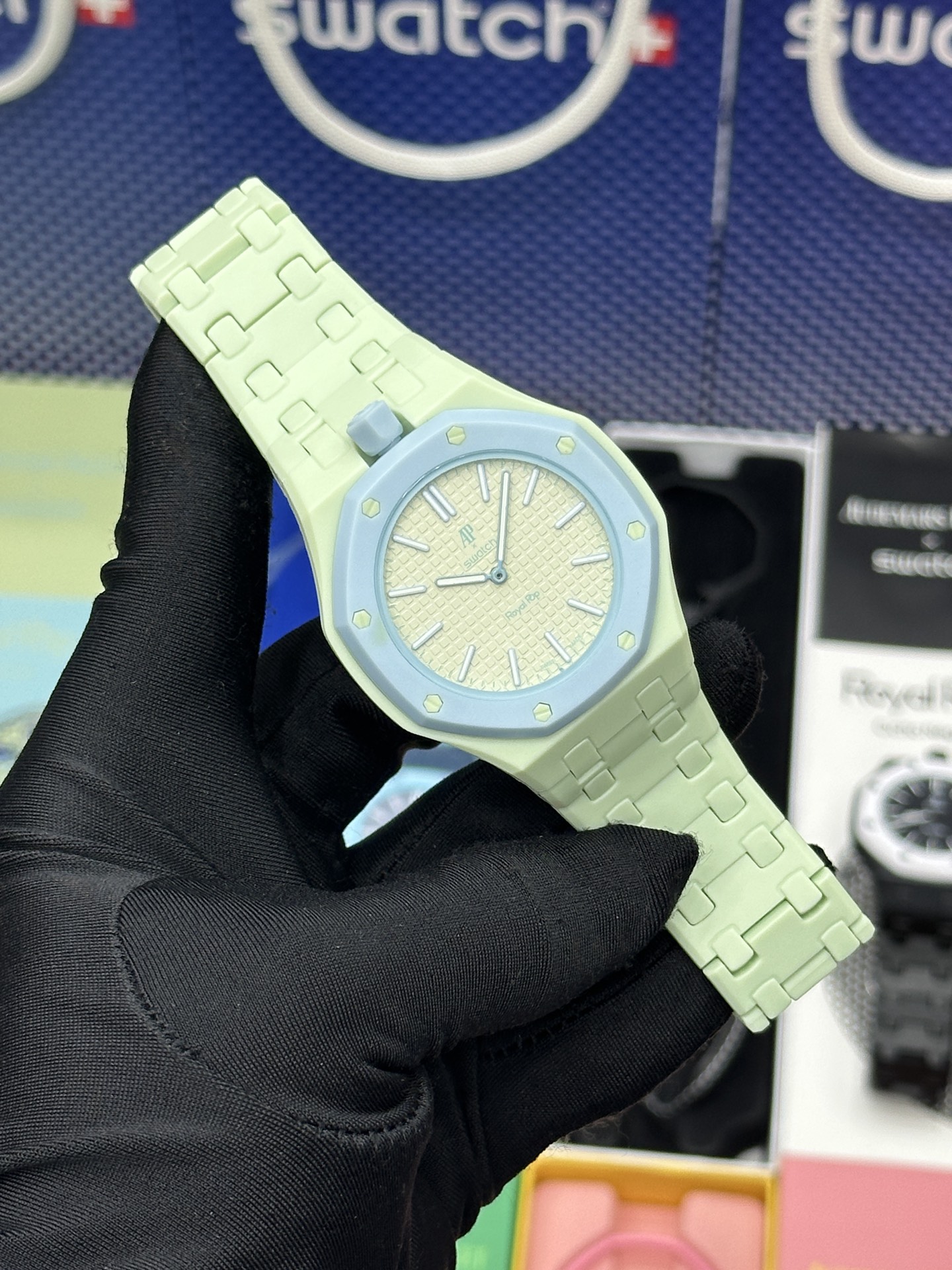  SWATCH 斯沃琪 x Audemars Piguet 爱彼 机械机芯Royal pop 多巴胺色彩时尚潮流学生情侣 男女同款 腕表 