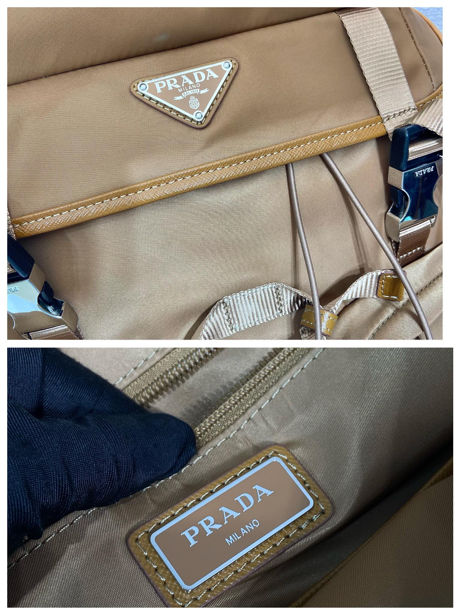 普拉达 PRADA  Re-Nylon 双肩包 尼龙 焦糖色 H0-2VZ019 