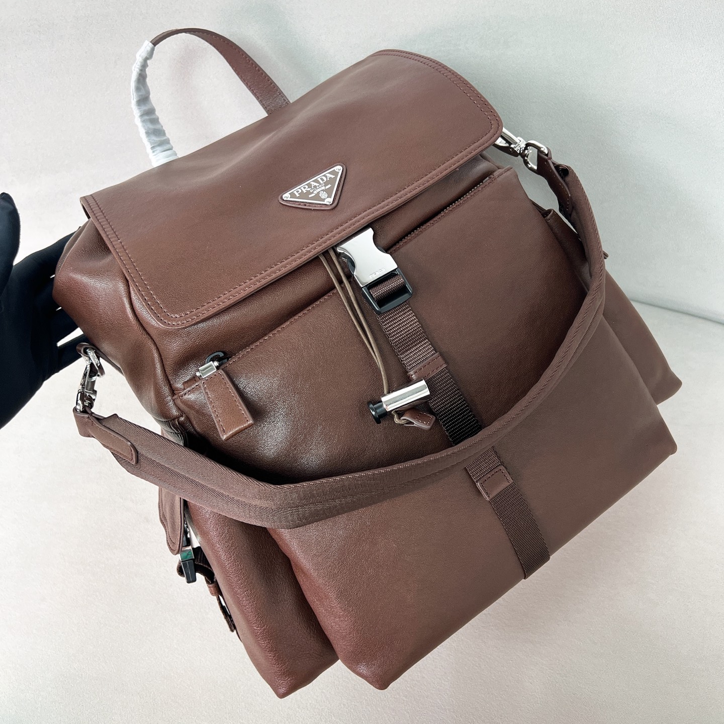 普拉达 PRADA  Explore  双肩包 尼龙 咖啡色 皮革  H0-2VZ118_2HE8_F0201