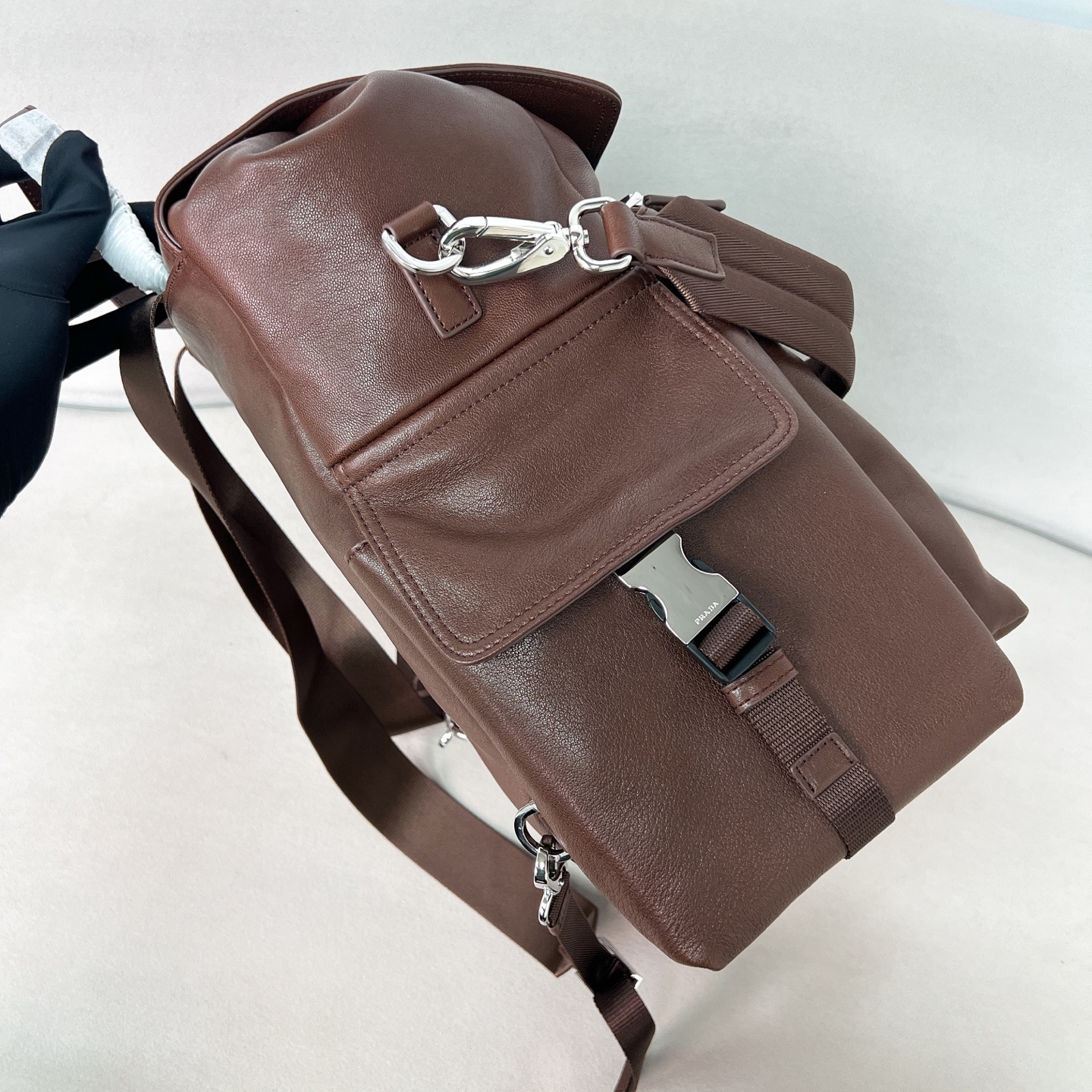 普拉达 PRADA  Explore  双肩包 尼龙 咖啡色 皮革  H0-2VZ118_2HE8_F0201
