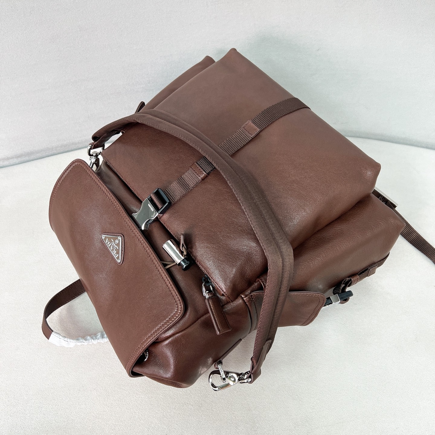 普拉达 PRADA  Explore  双肩包 尼龙 咖啡色 皮革  H0-2VZ118_2HE8_F0201