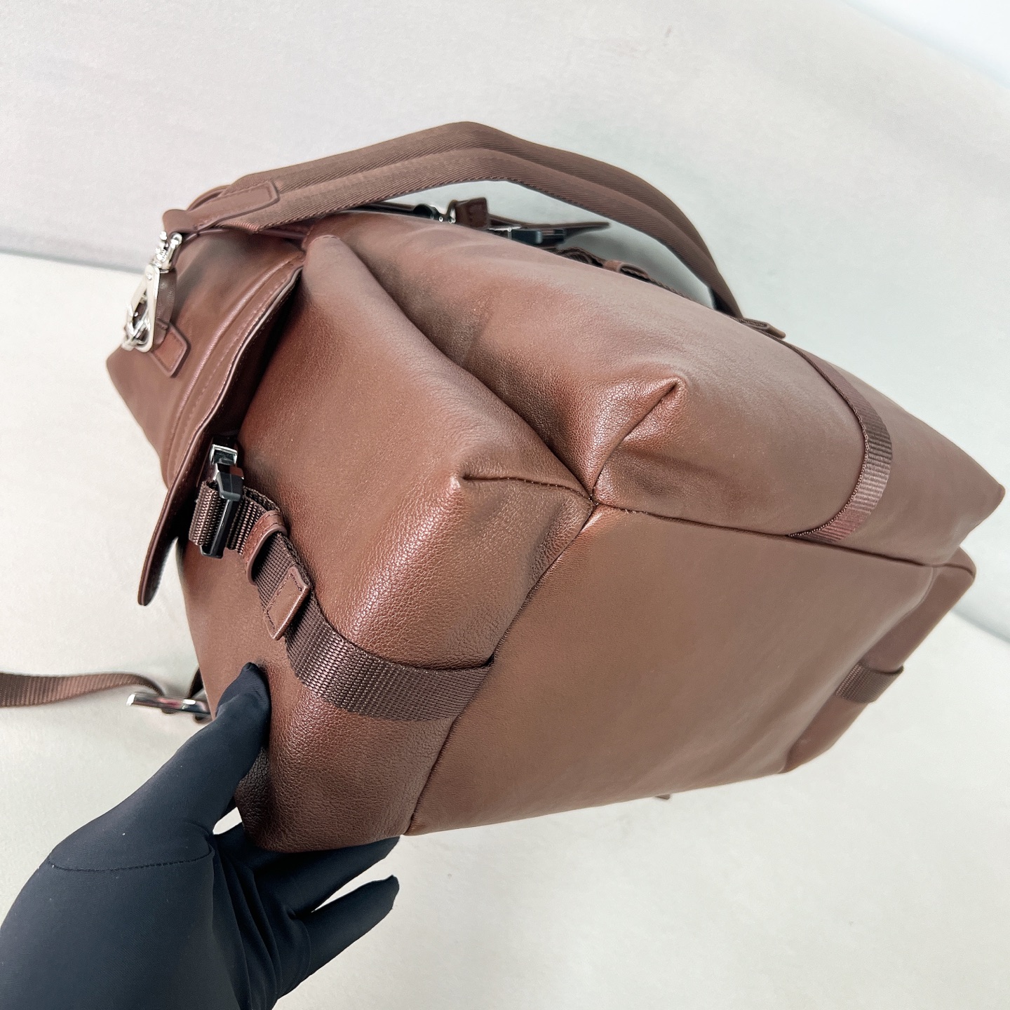 普拉达 PRADA  Explore  双肩包 尼龙 咖啡色 皮革  H0-2VZ118_2HE8_F0201
