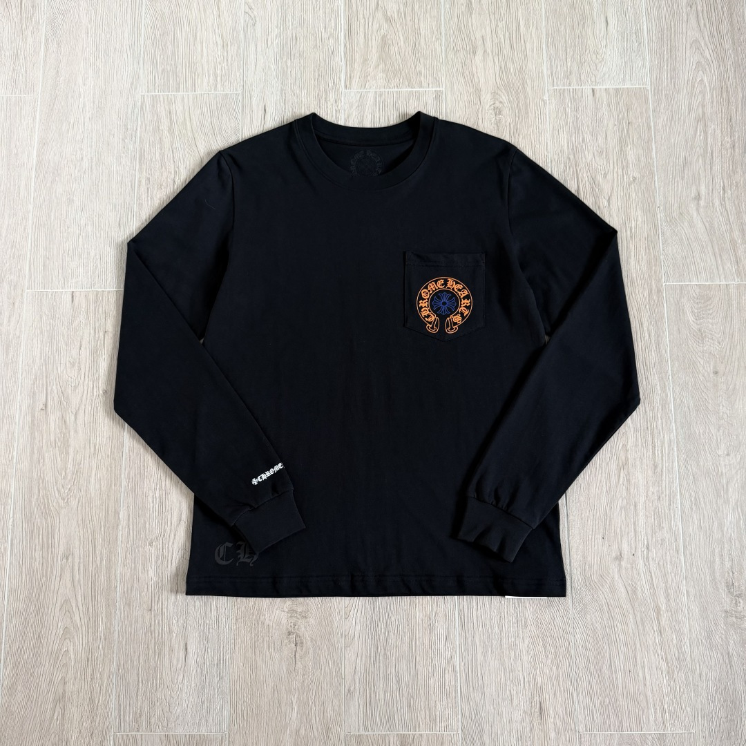 Chrome Hearts CH克罗心 长袖 袖子字体 后背大马蹄  STAFF黑橙