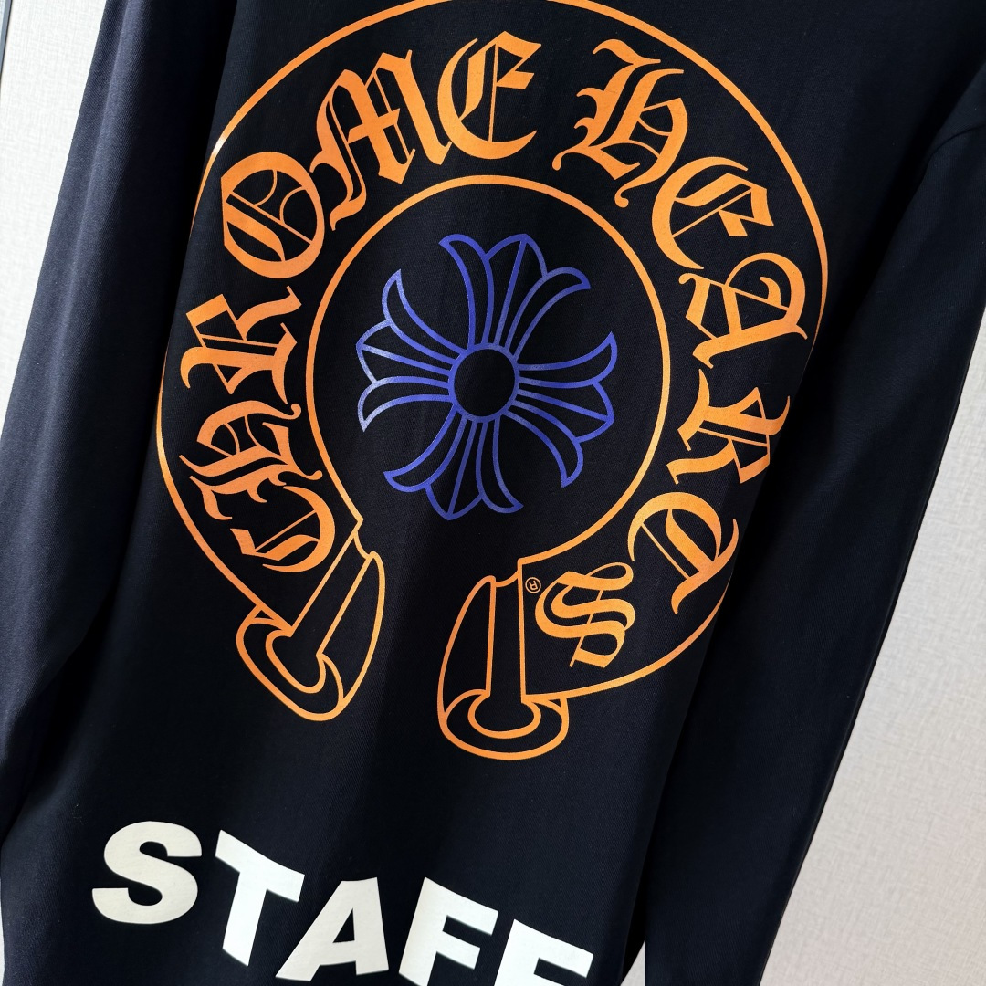 Chrome Hearts CH克罗心 长袖 袖子字体 后背大马蹄  STAFF黑橙