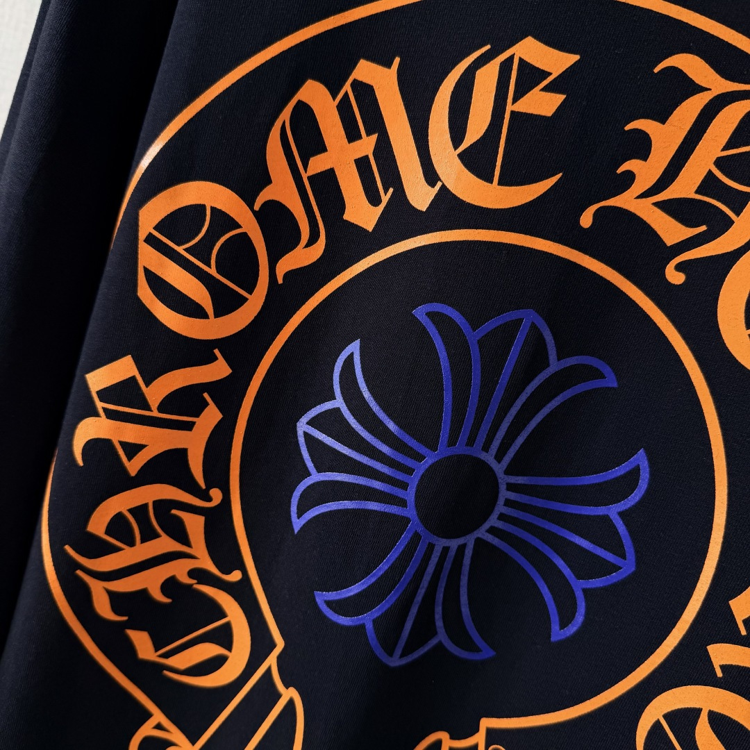 Chrome Hearts CH克罗心 长袖 袖子字体 后背大马蹄  STAFF黑橙