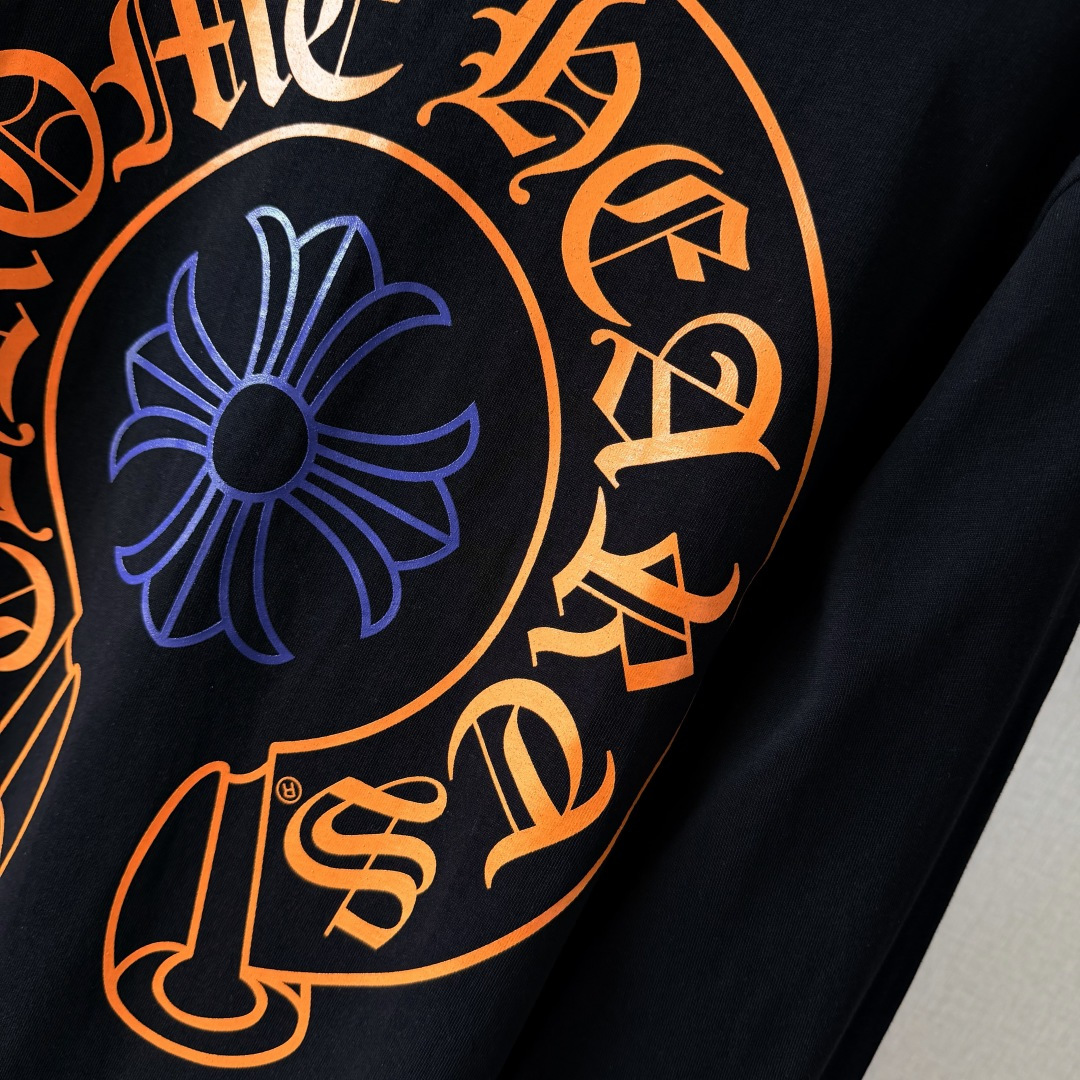 Chrome Hearts CH克罗心 长袖 袖子字体 后背大马蹄  STAFF黑橙