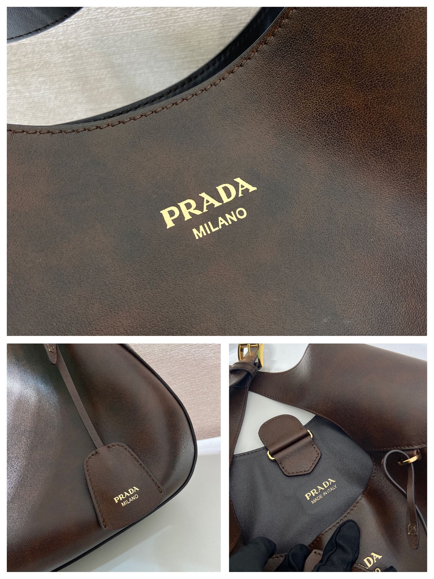 普拉达 PRADA  Boogie 单肩斜跨 包 棕红 皮革 H0-1BC300_2ZRN_F0324