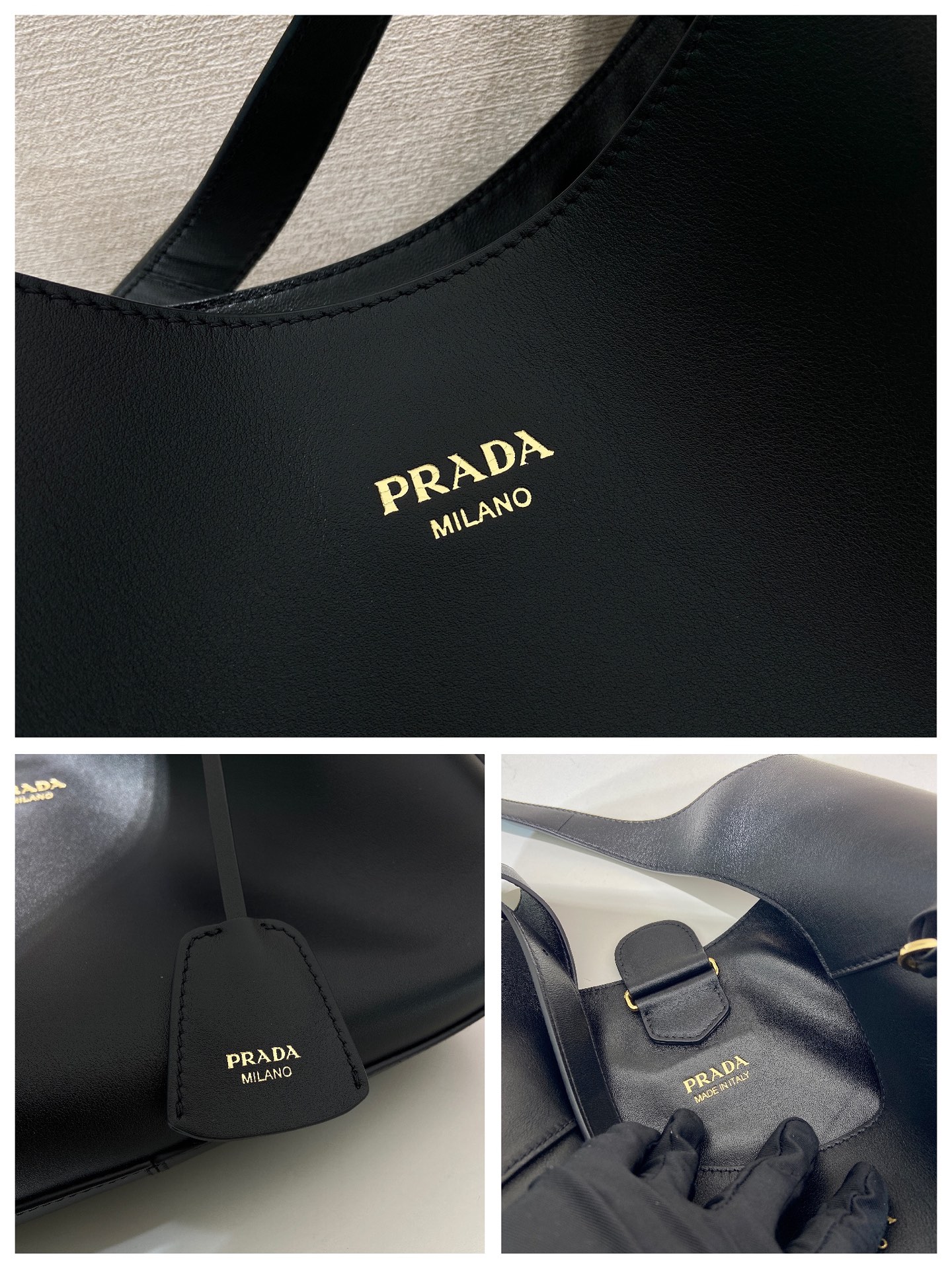 普拉达 PRADA  Boogie 单肩斜跨 包 黑色 皮革 H0-1BC300