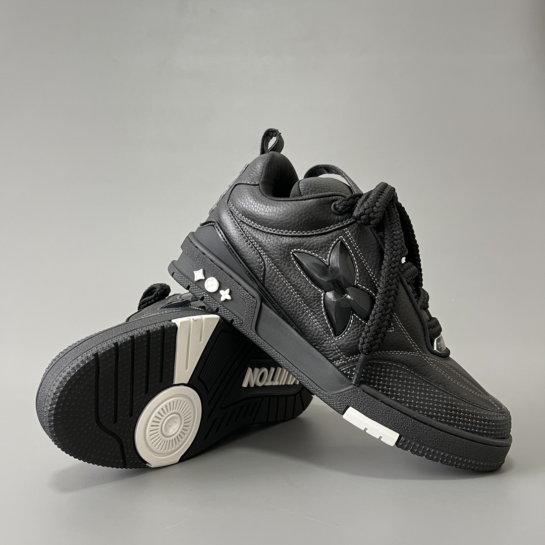 Louis Vuitton SKATE  LV  面包鞋 低筒 休闲鞋 板鞋 运动鞋 男鞋 女鞋 波鞋C0  黑色 1ABZ5B