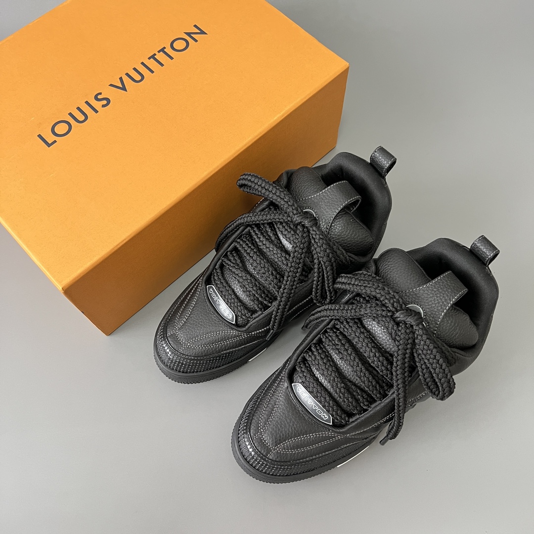 Louis Vuitton SKATE  LV  面包鞋 低筒 休闲鞋 板鞋 运动鞋 男鞋 女鞋 波鞋C0  黑色 1ABZ5B