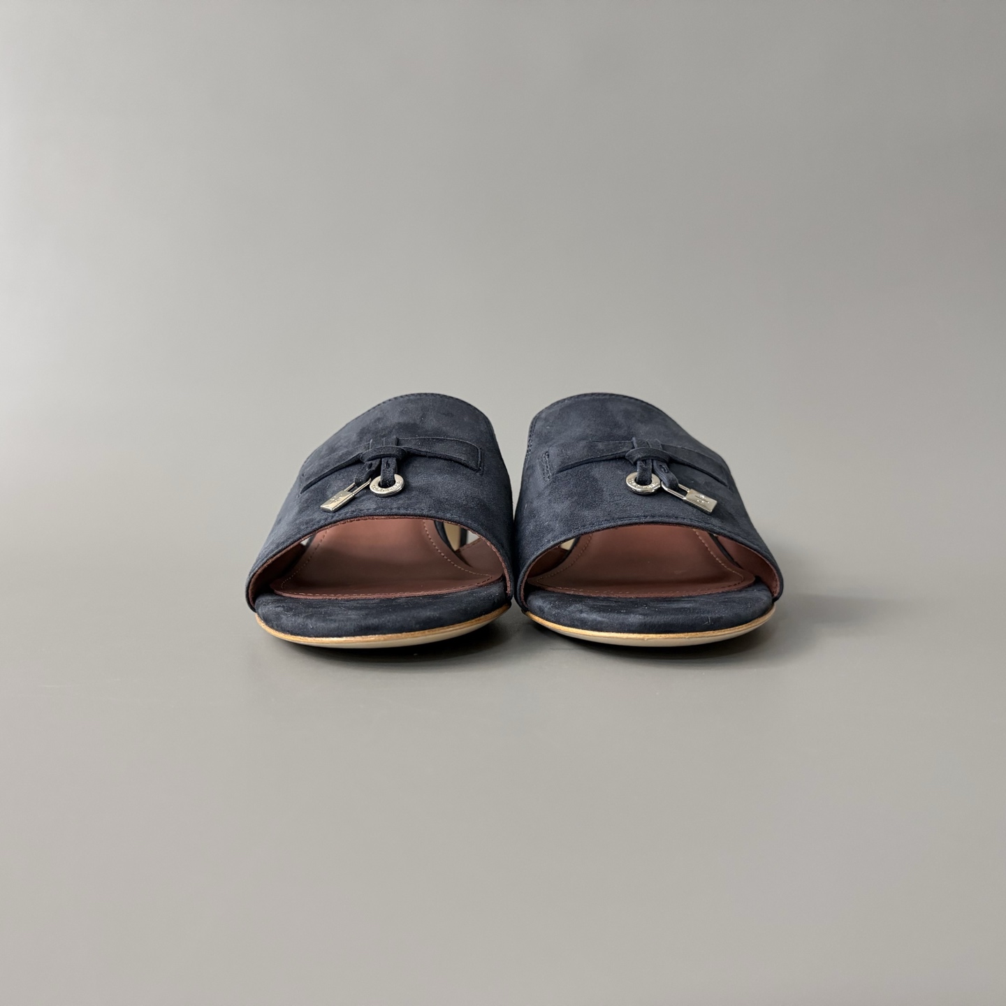 Women's LP Loro Piana SummerCharms 5.5cm Open-Toe Slip-On Slides with Pendant Detail