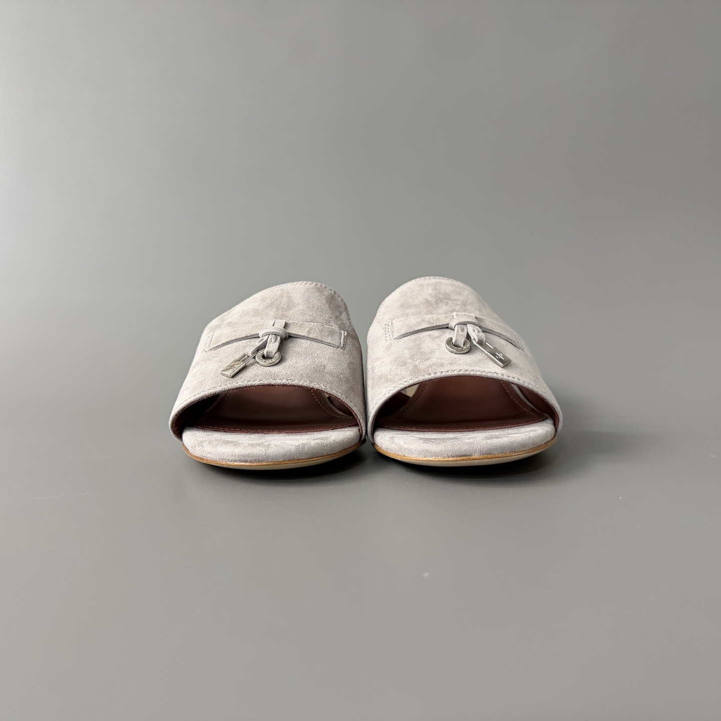Women's LP Loro Piana SummerCharms 5.5cm Open-Toe Slip-On Slides with Pendant Detail
