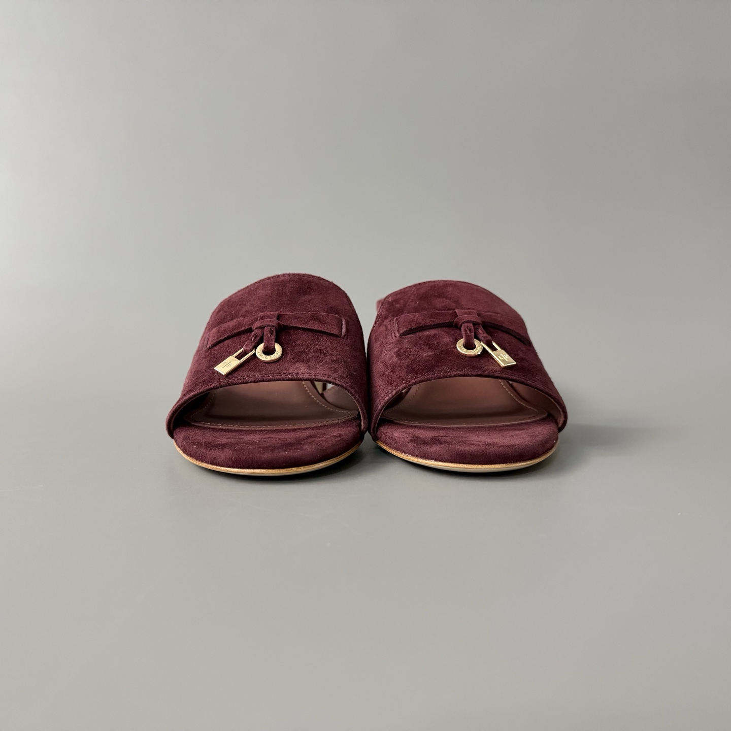 Women's LP Loro Piana SummerCharms 5.5cm Open-Toe Slip-On Slides with Pendant Detail