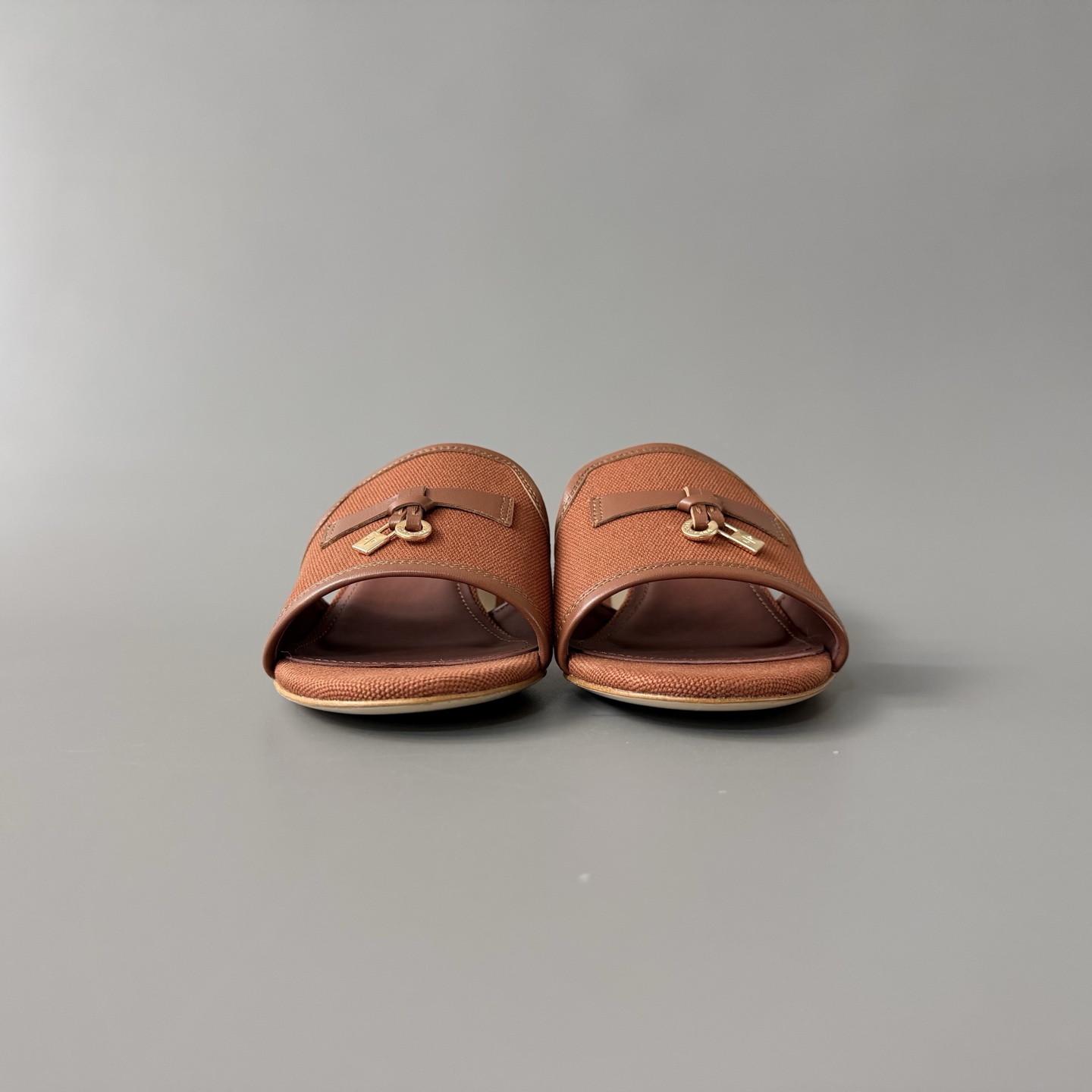 Women's LP Loro Piana SummerCharms 5.5cm Open-Toe Slip-On Slides with Pendant Detail