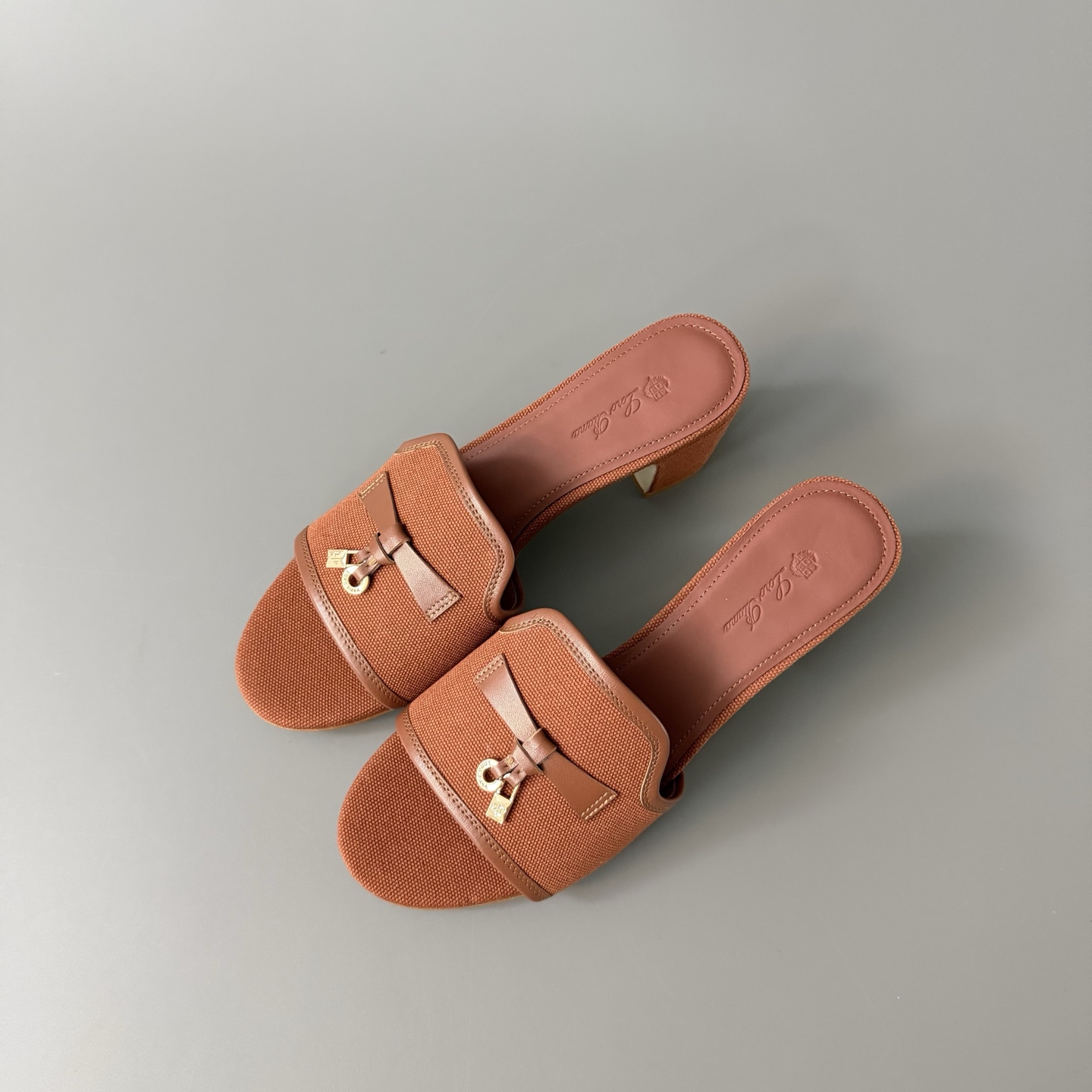 Women's LP Loro Piana SummerCharms 5.5cm Open-Toe Slip-On Slides with Pendant Detail
