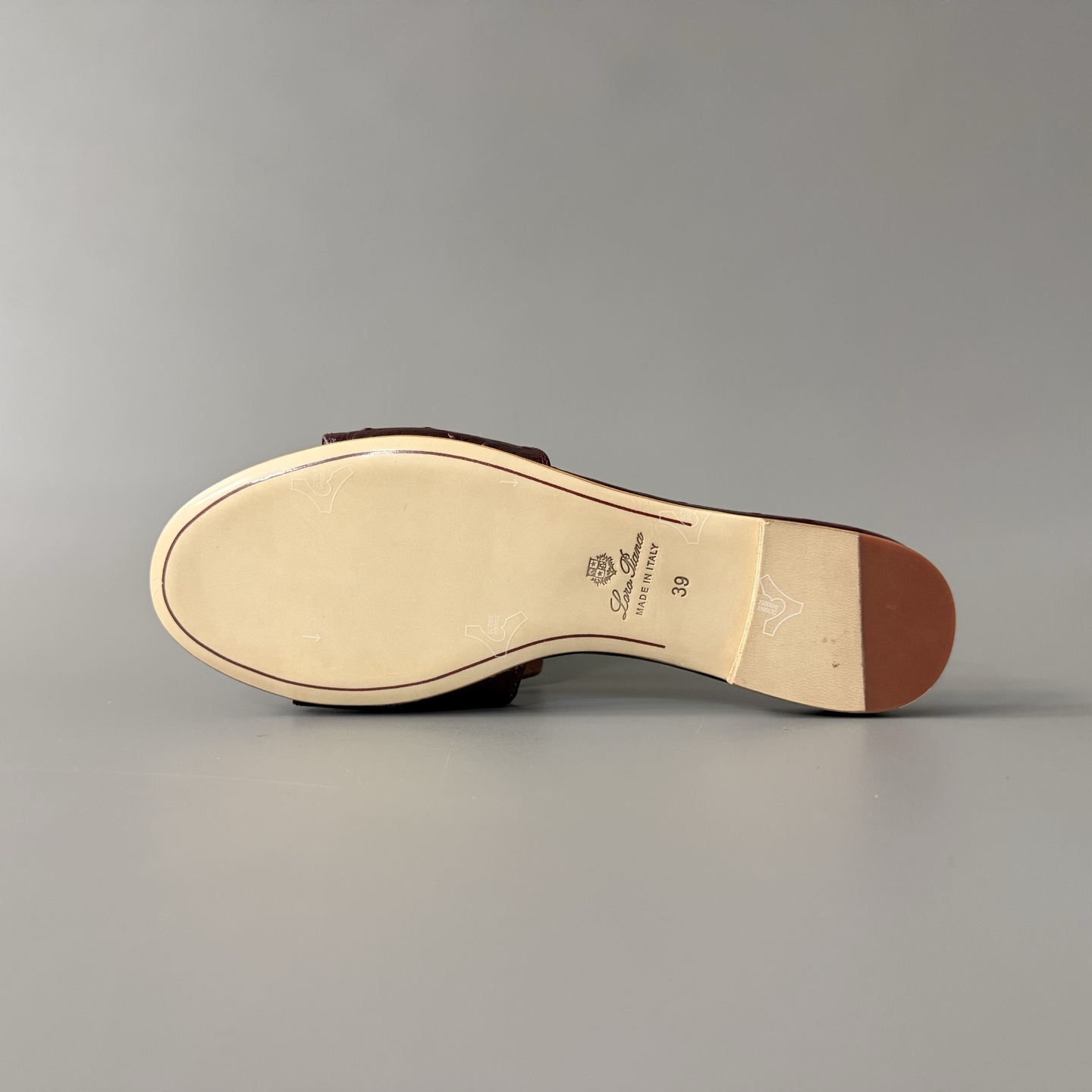 Women's LP Loro Piana Summer Charms Open-Toe Slip-On Slides with Pendant Detail