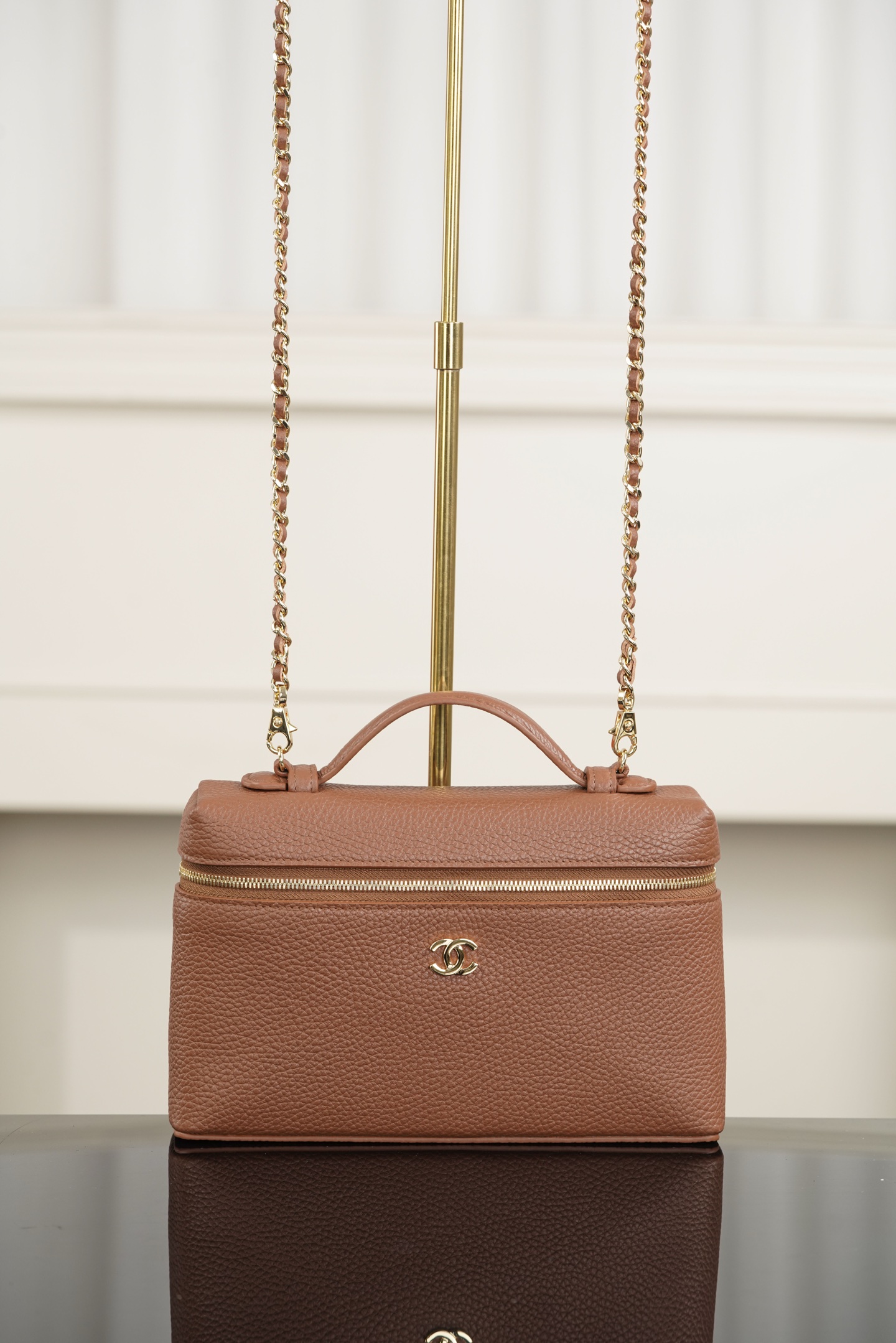 Chanel 26A Medium Brown Calfskin Handbag/Vanity Case A20