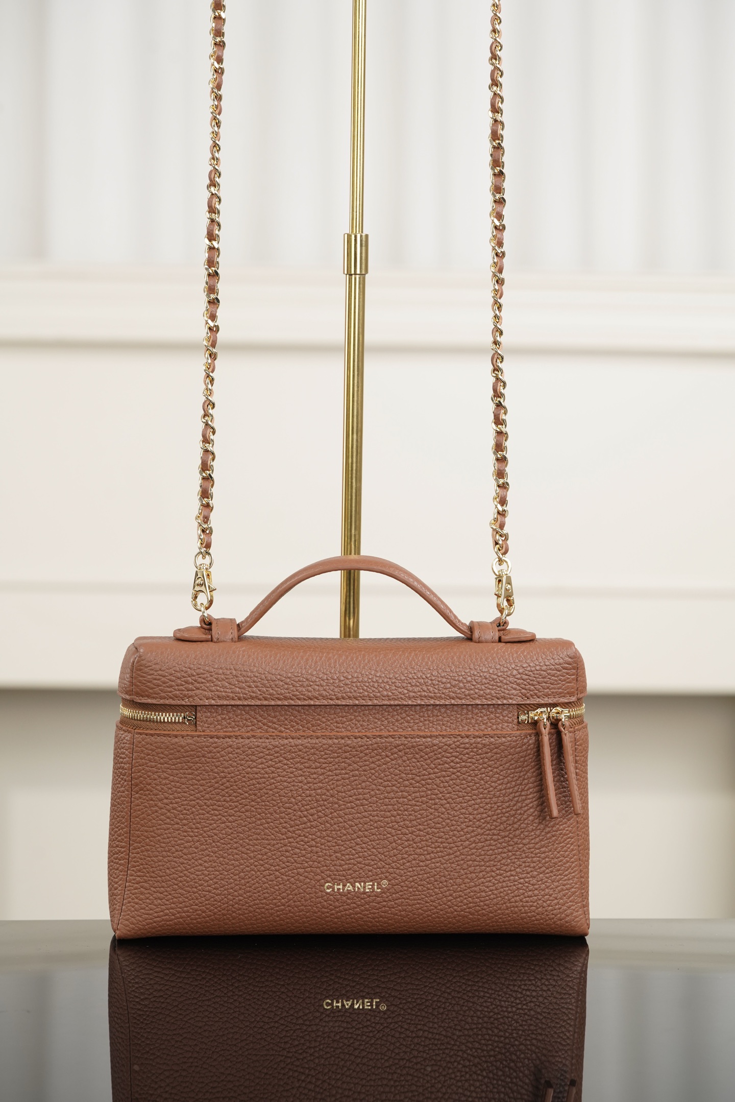 Chanel 26A Medium Brown Calfskin Handbag/Vanity Case A20