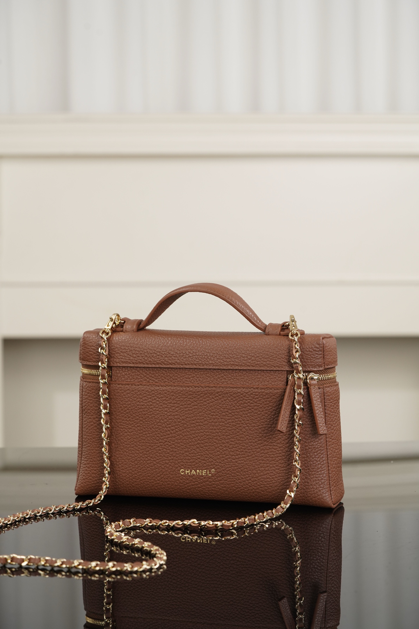 Chanel 26A Medium Brown Calfskin Handbag/Vanity Case A20