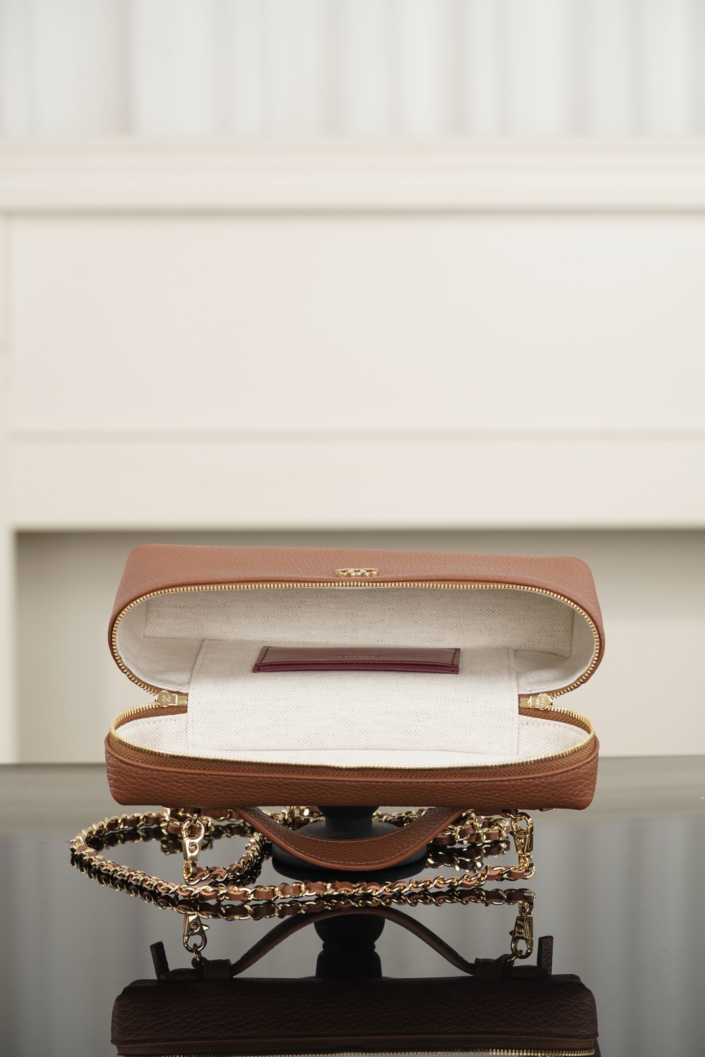 Chanel 26A Medium Brown Calfskin Handbag/Vanity Case A20