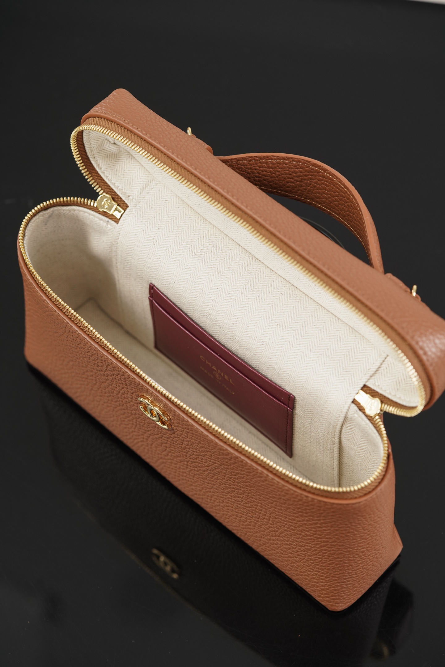 Chanel 26A Medium Brown Calfskin Handbag/Vanity Case A20