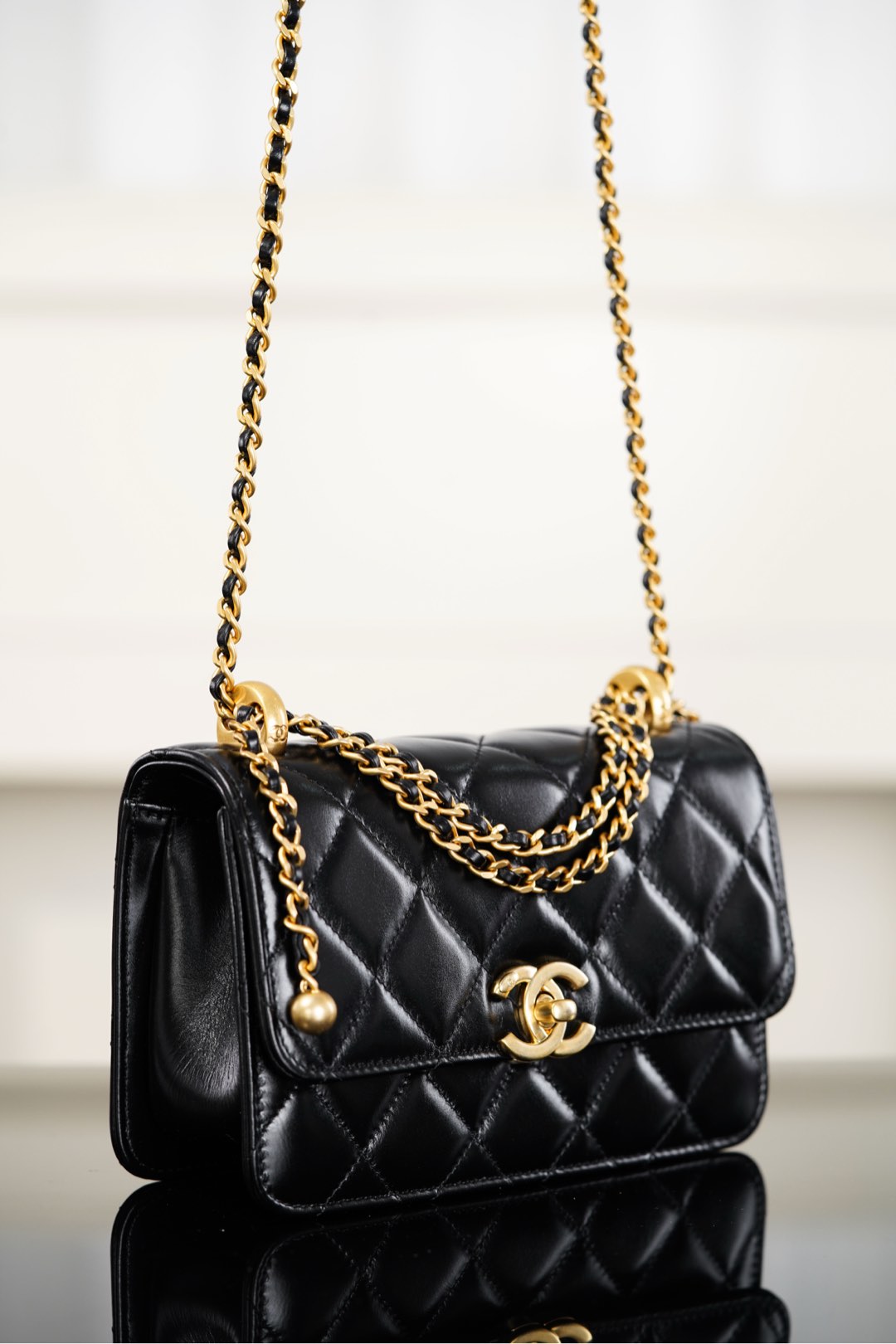 Chanel 25S CF Mini Black Lambskin Crossbody Bag-A20