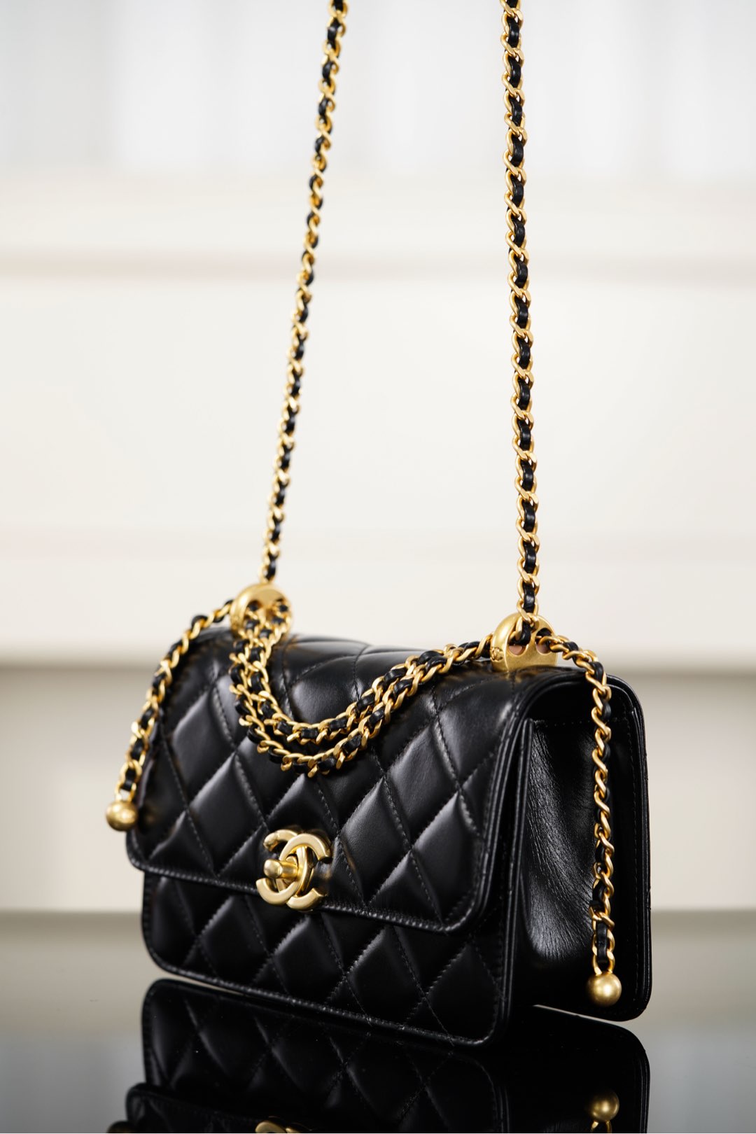 Chanel 25S CF Mini Black Lambskin Crossbody Bag-A20