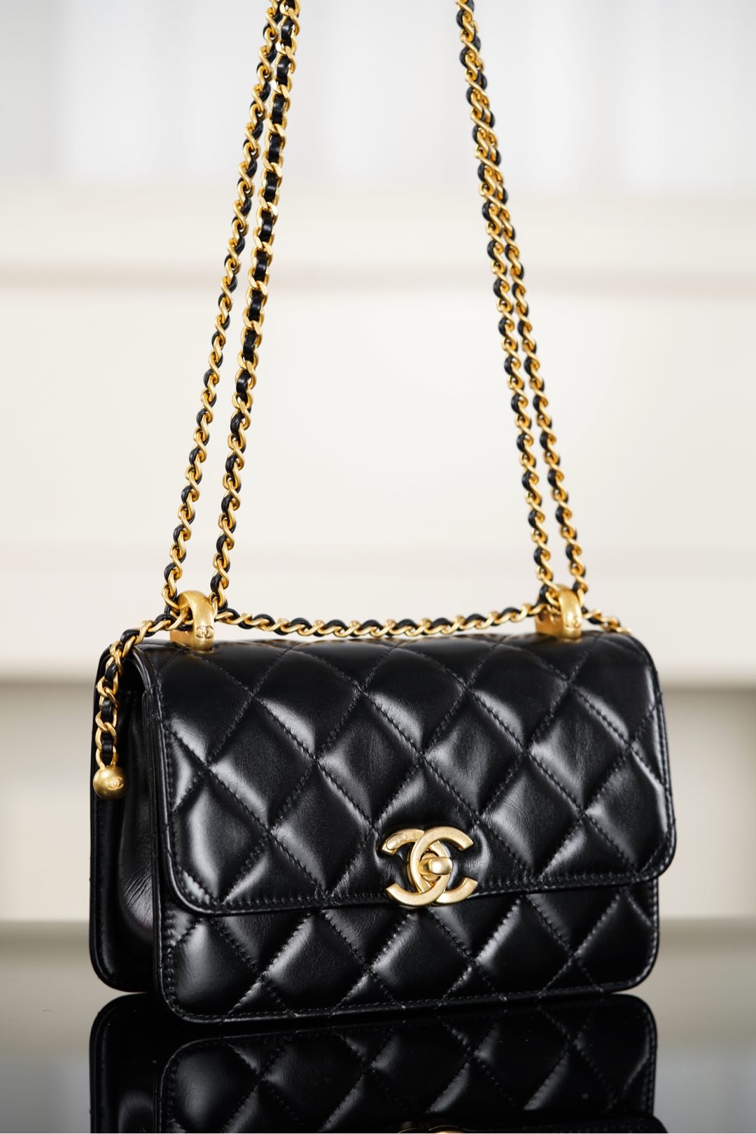 Chanel 25S CF Mini Black Lambskin Crossbody Bag-A20