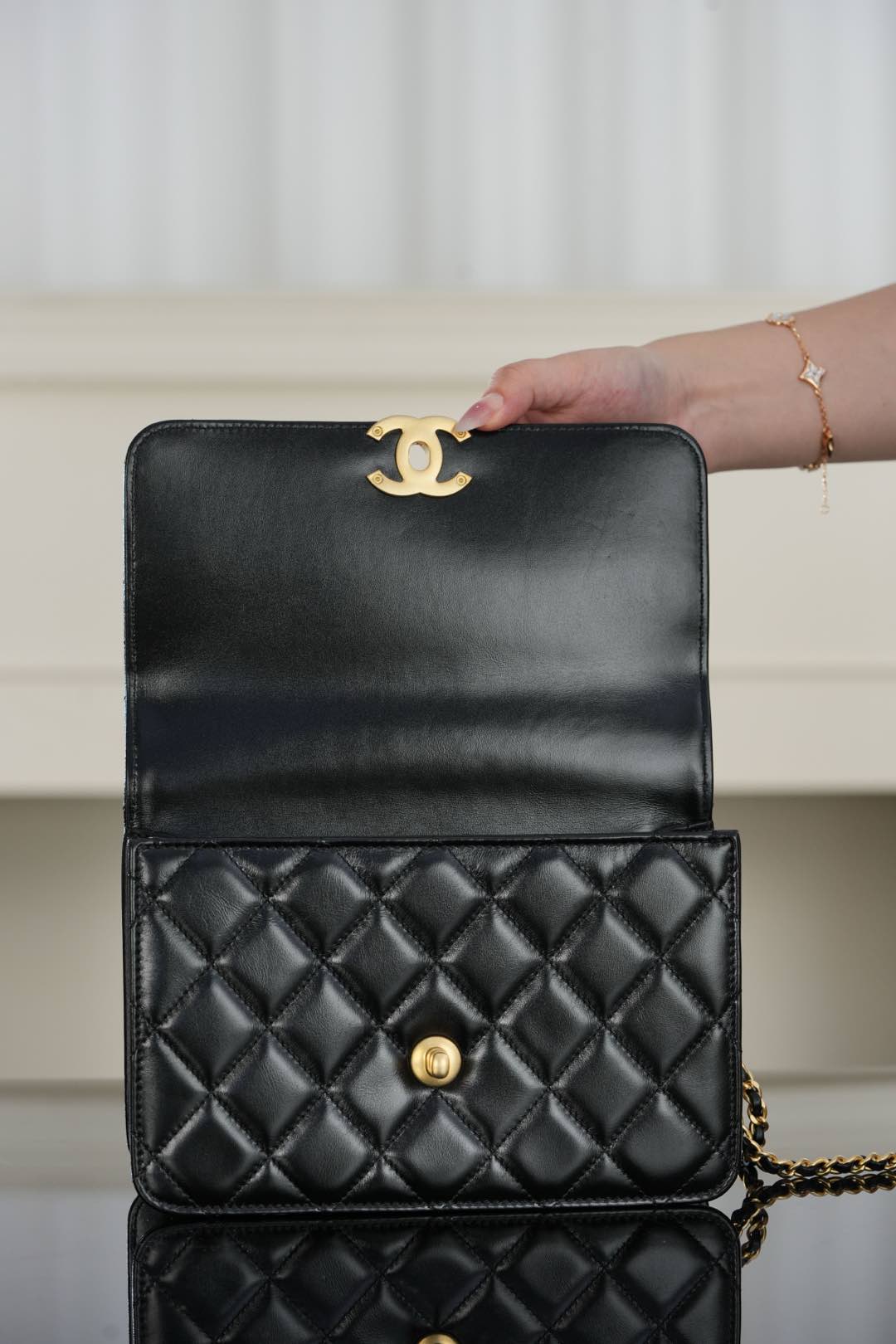 Chanel 25S CF Small – Black Lambskin Crossbody Bag – A20-AS2649-B05973-94305