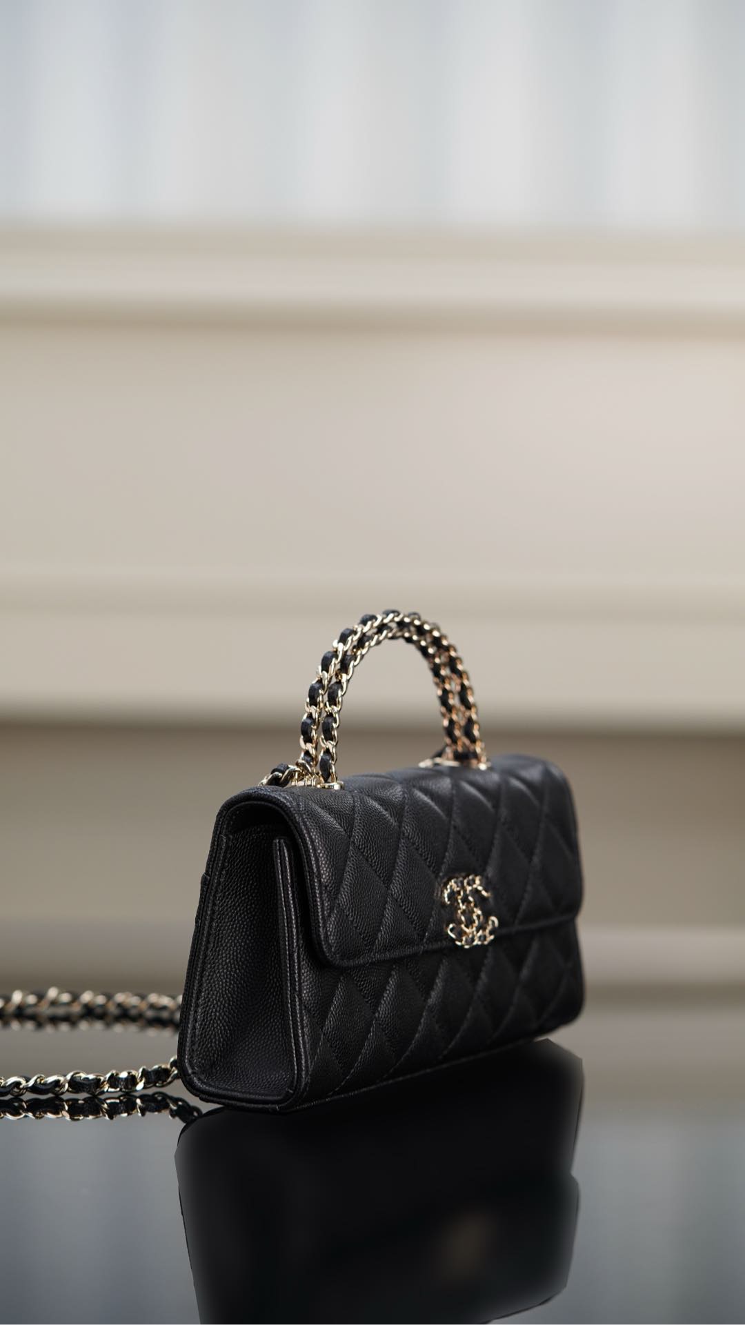 Chanel 25S Kelly – Black Lambskin Crossbody Bag – A20- 