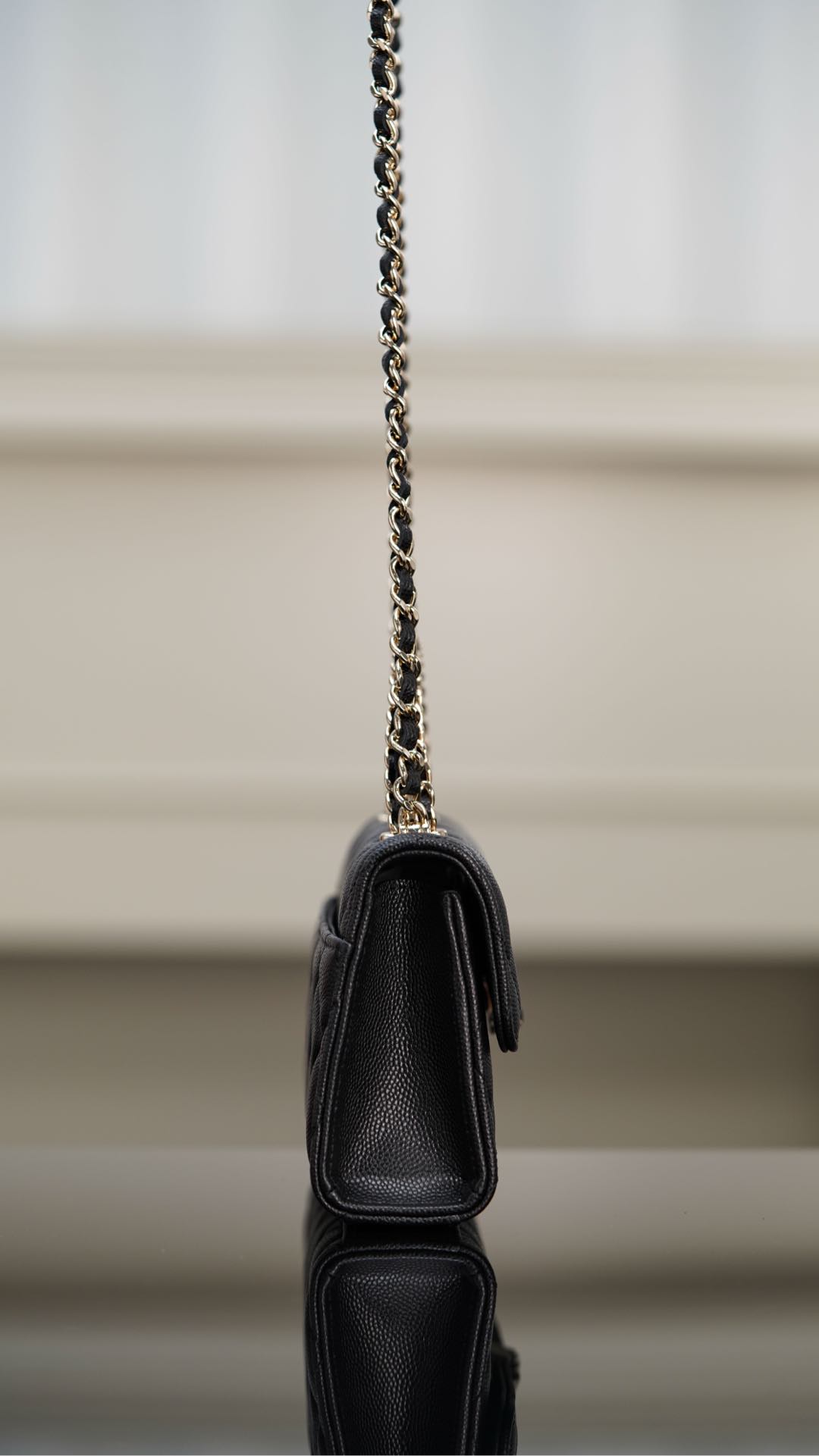 Chanel 25S Kelly – Black Lambskin Crossbody Bag – A20- 