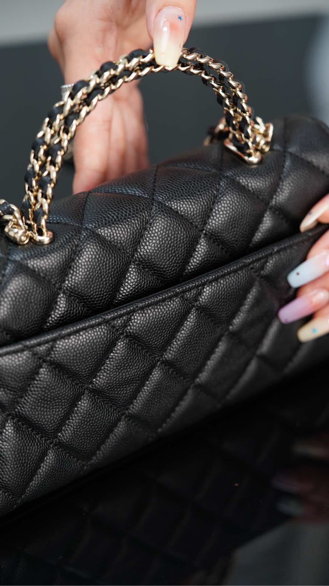 Chanel 25S Kelly – Black Lambskin Crossbody Bag – A20- 