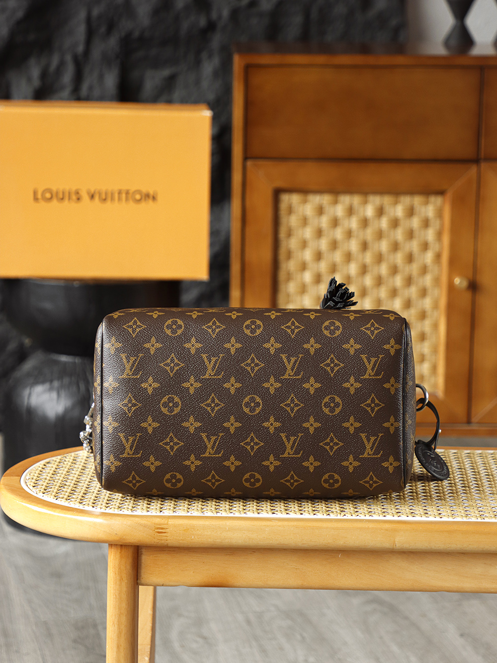 LOUIS VUITTON LV Speedy 30  全钢五金 经典老花 印花 拉链 涂层帆布 手提 斜挎单肩包 棕色A0 M12243