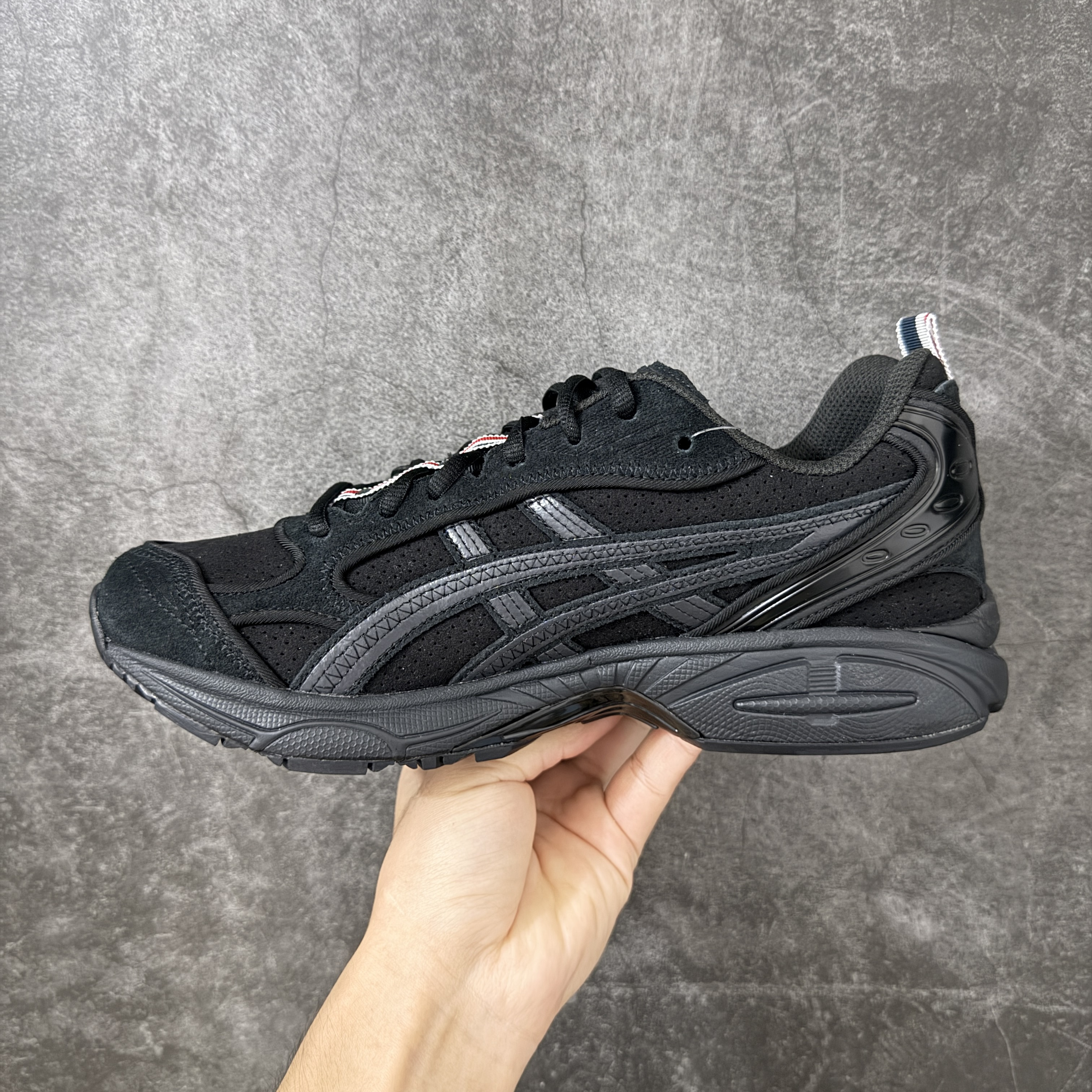 新版 Thom Browne x Asics K14 TB亚瑟士  低筒 减震 户外 运动鞋 跑步鞋  休闲鞋 板鞋 男女同款 黑色 UFC001B-L0195-001