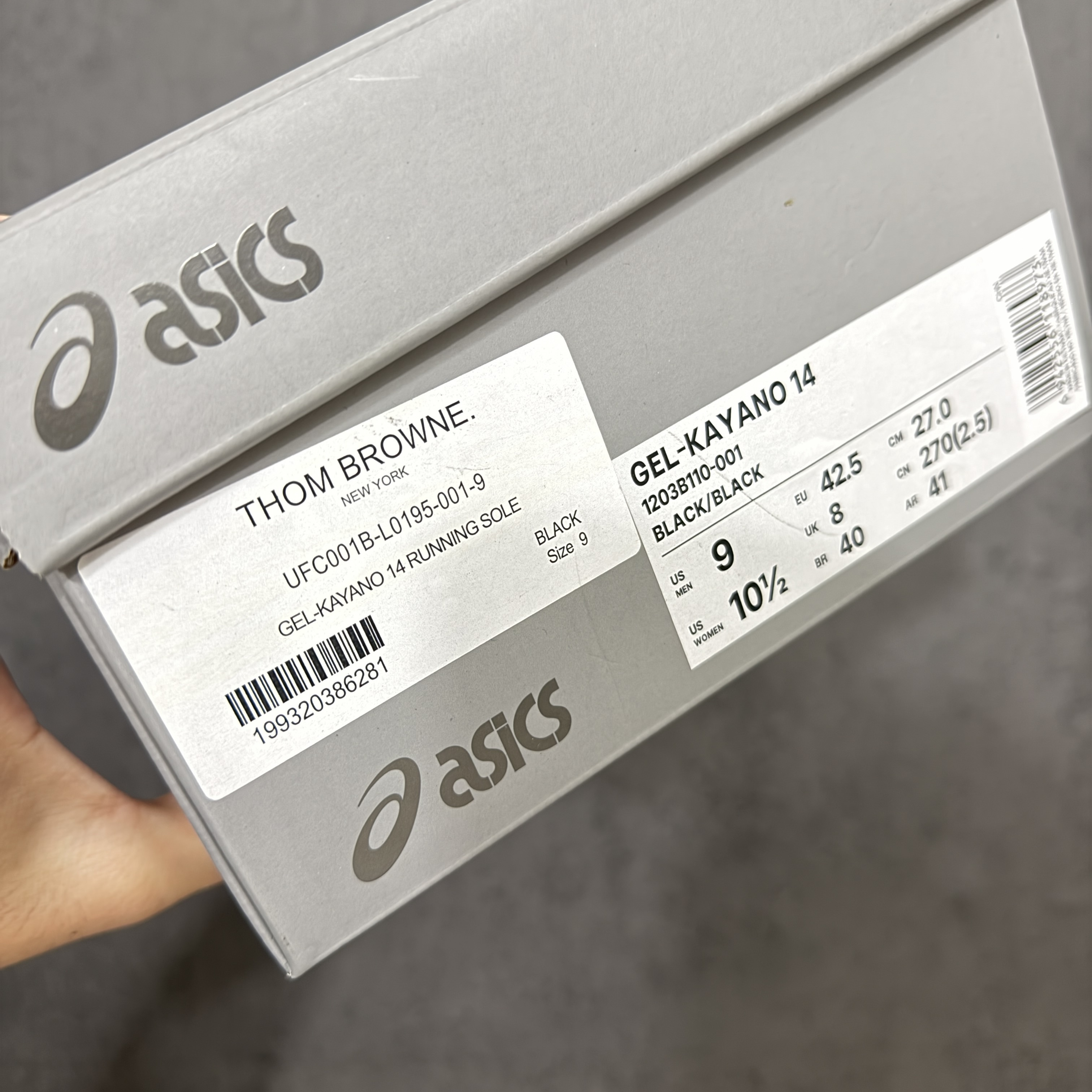 新版 Thom Browne x Asics K14 TB亚瑟士  低筒 减震 户外 运动鞋 跑步鞋  休闲鞋 板鞋 男女同款 黑色 UFC001B-L0195-001
