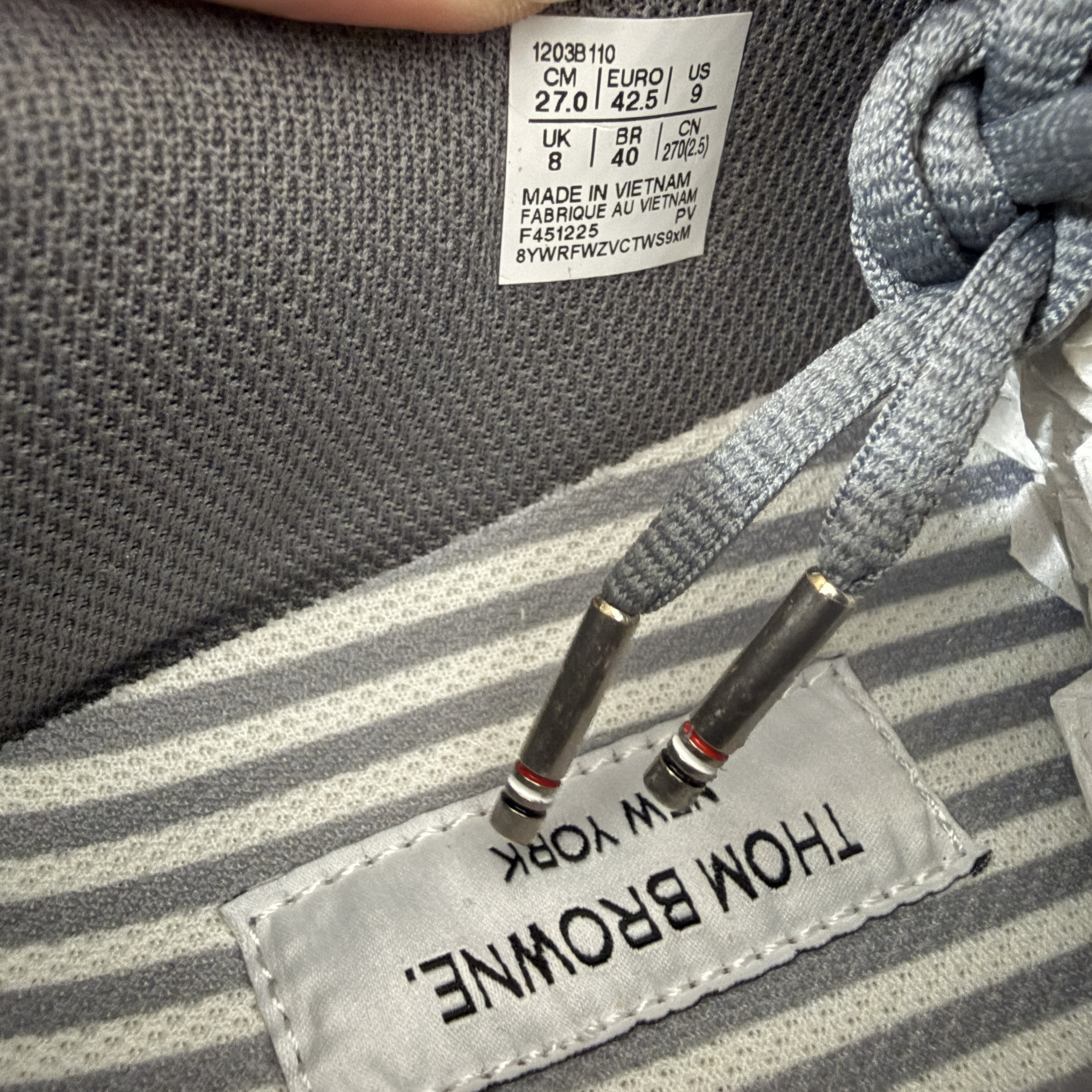 新版 Thom Browne x Asics K14 TB亚瑟士  低筒 减震 户外 运动鞋 跑步鞋  休闲鞋 板鞋 男女同款 灰色 UFC001B-L0195-035