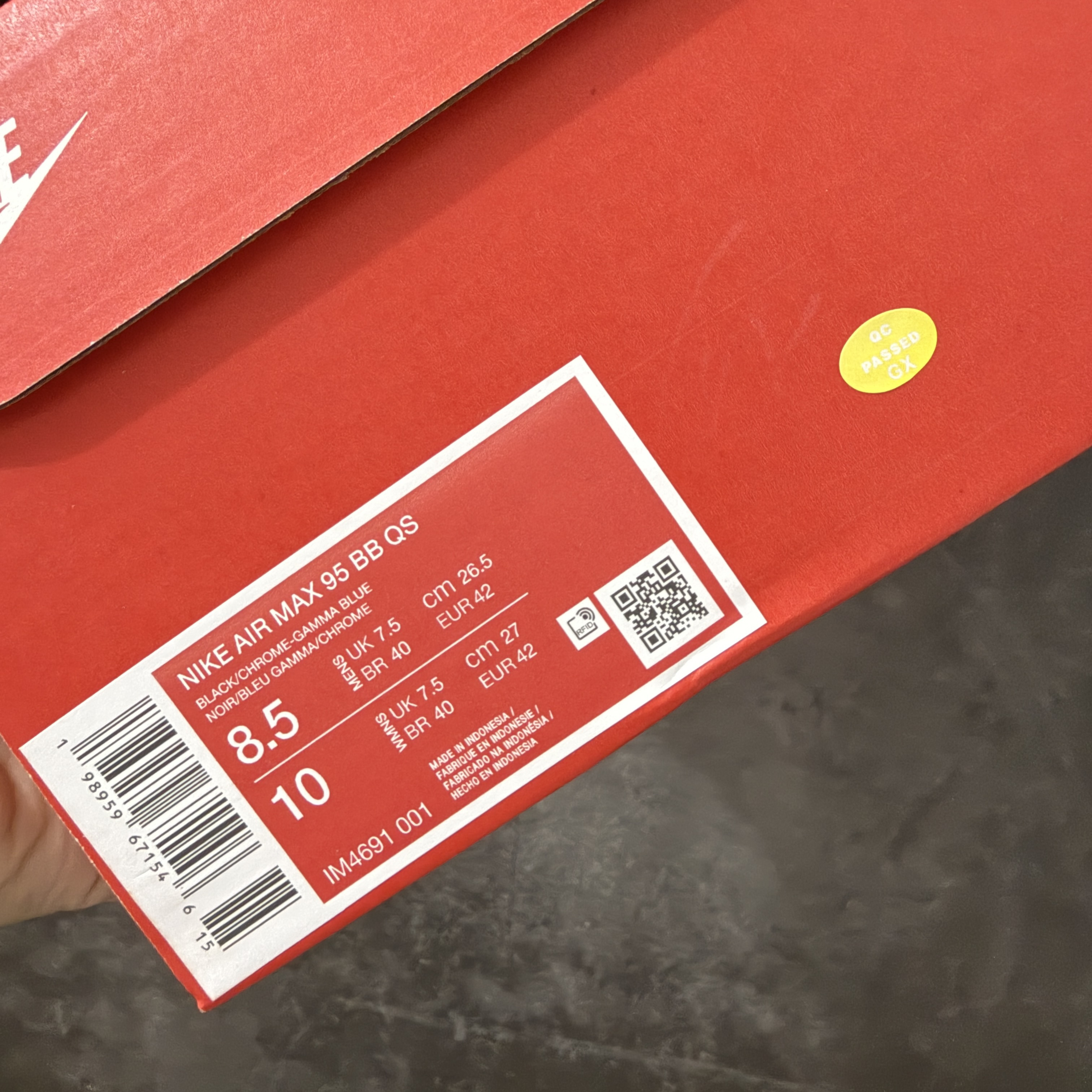 升级最终版Palace  Air Max 95  低筒 网布防滑 运动鞋 休闲鞋 球鞋 男鞋 波鞋   黑绿蝎子  货号：IM4691-001