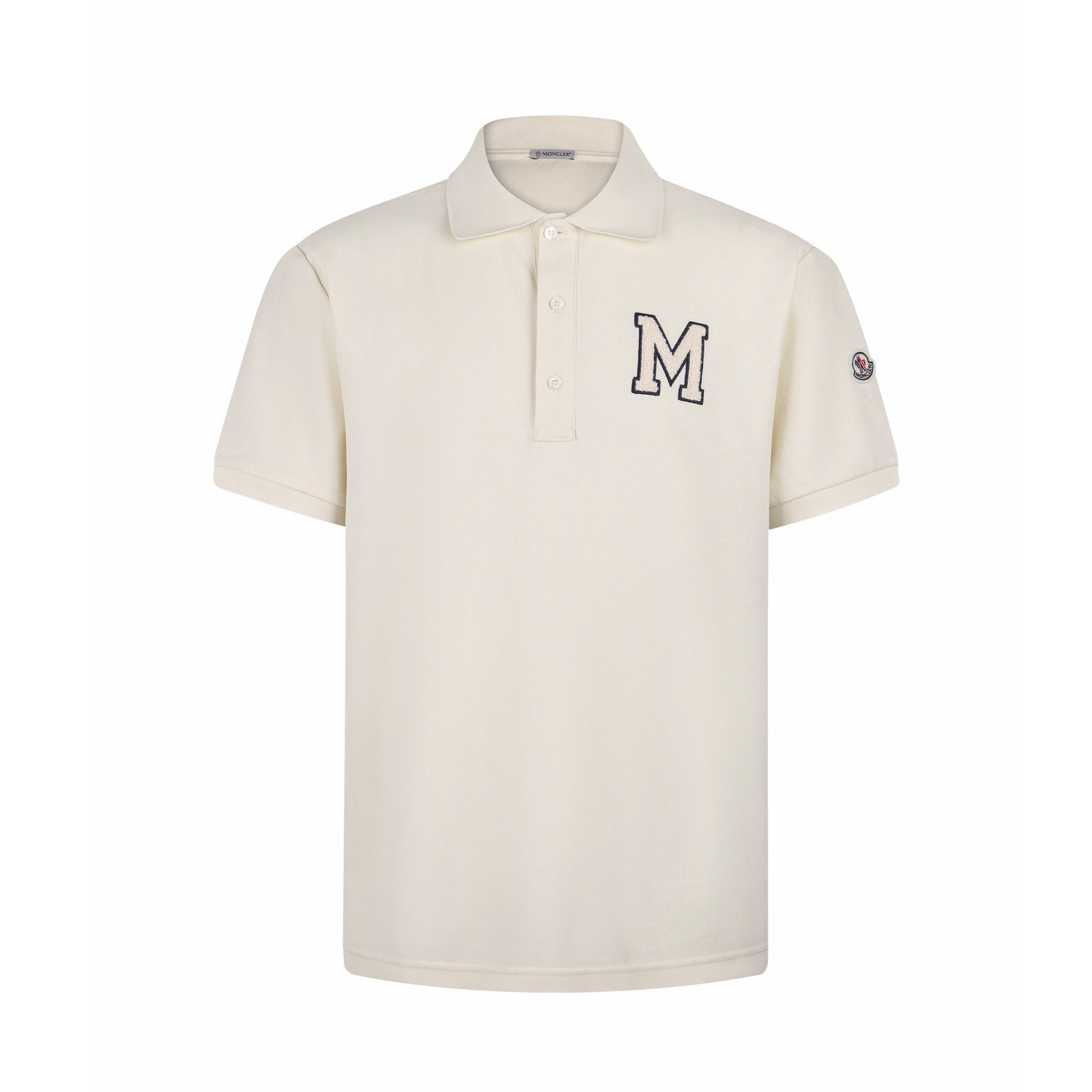 Moncler 蒙口 字母组合珠地Polo衫 短袖 T恤 夏季 米白色 黑蓝色 A2 