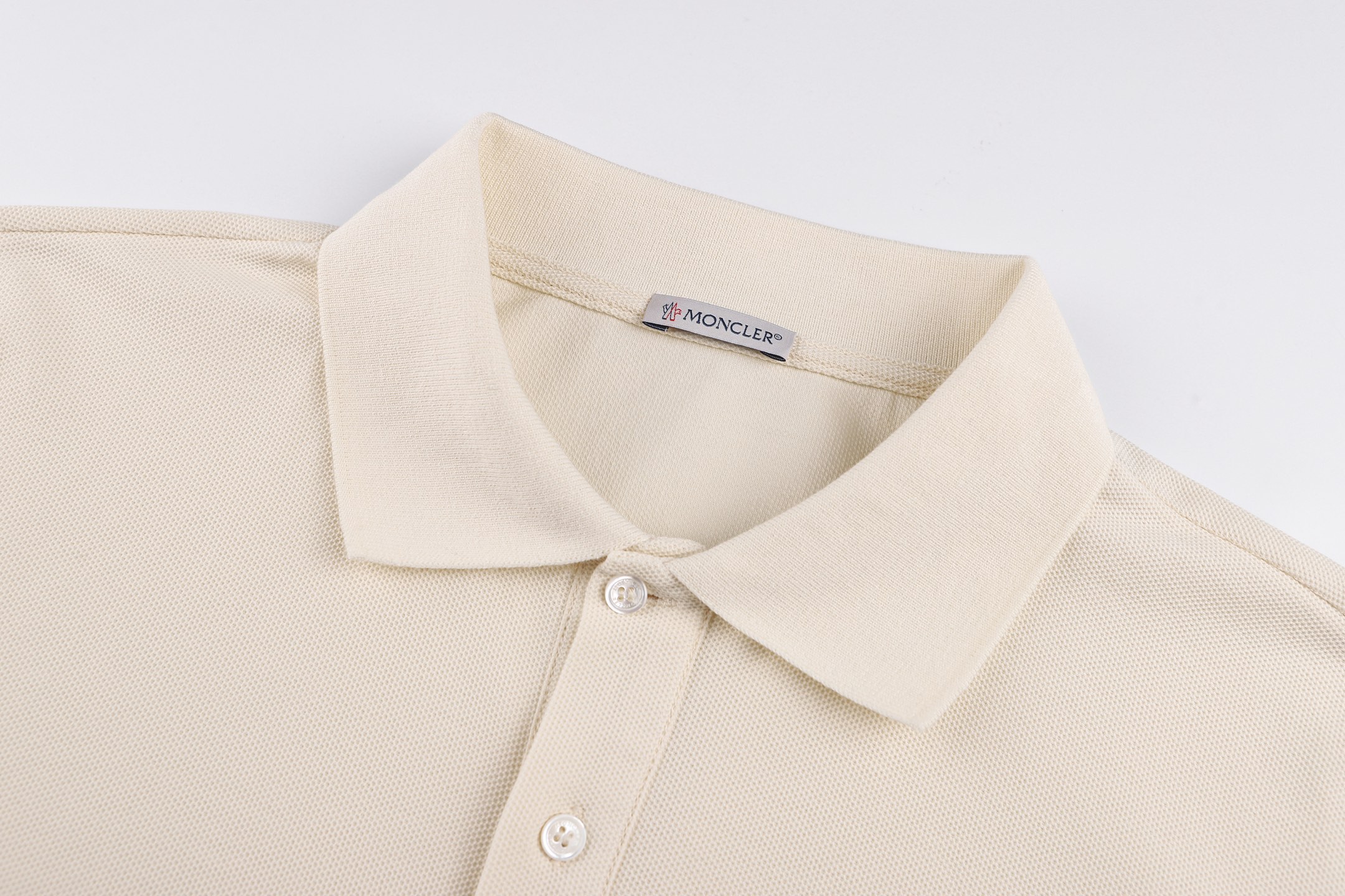 Moncler 蒙口 字母组合珠地Polo衫 短袖 T恤 夏季 米白色 黑蓝色 A2 