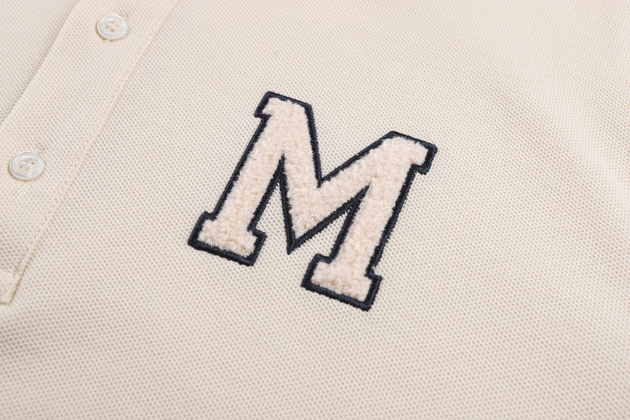 Moncler 蒙口 字母组合珠地Polo衫 短袖 T恤 夏季 米白色 黑蓝色 A2 