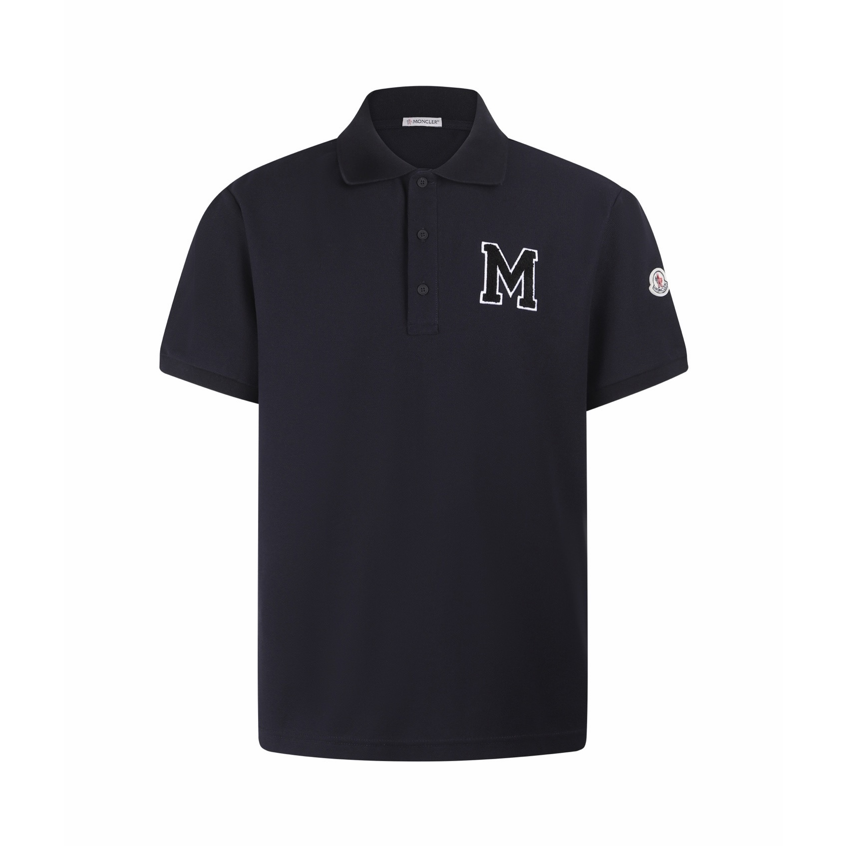 Moncler 蒙口 字母组合珠地Polo衫 短袖 T恤 夏季 米白色 黑蓝色 A2 