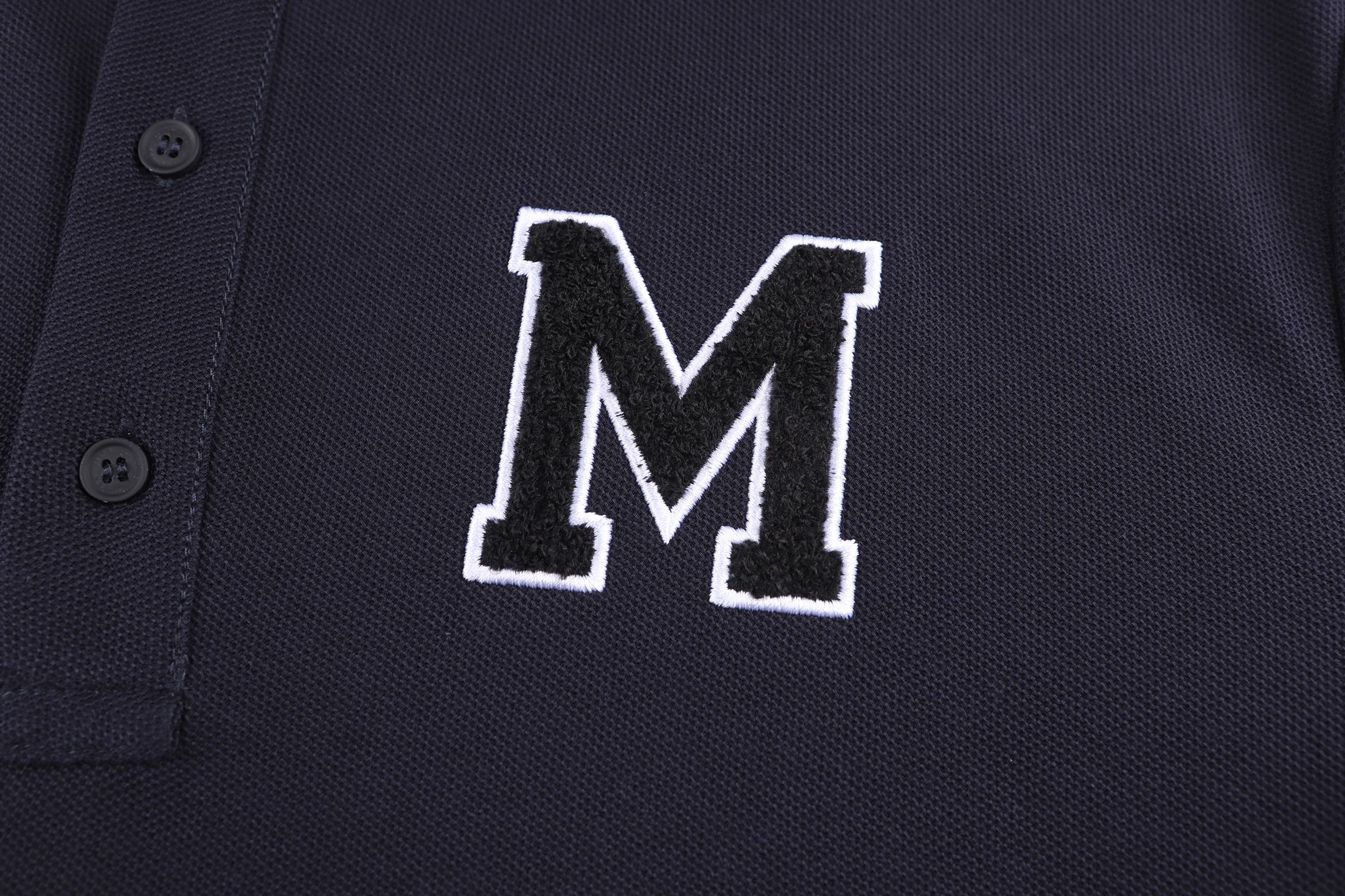 Moncler 蒙口 字母组合珠地Polo衫 短袖 T恤 夏季 米白色 黑蓝色 A2 