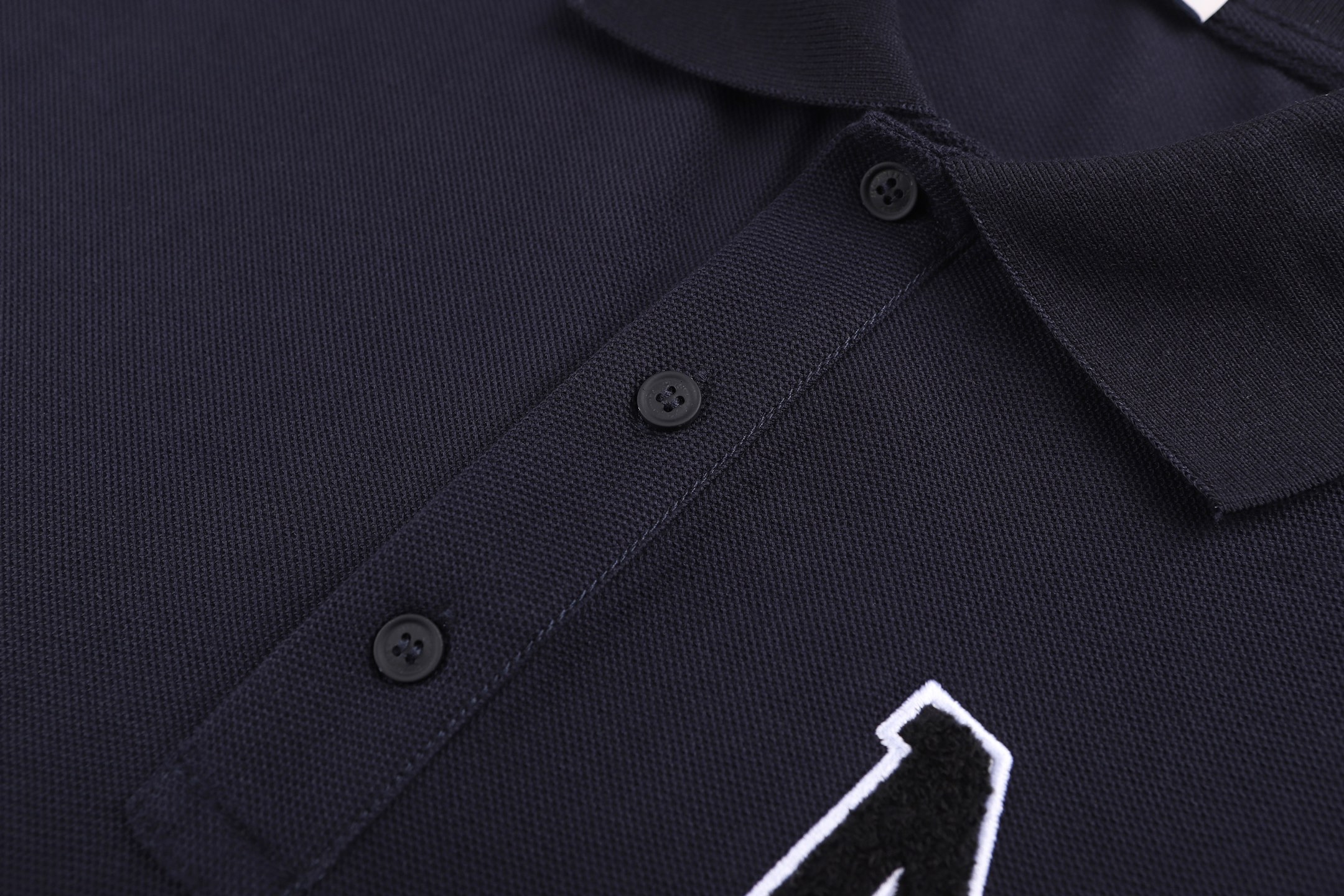Moncler 蒙口 字母组合珠地Polo衫 短袖 T恤 夏季 米白色 黑蓝色 A2 
