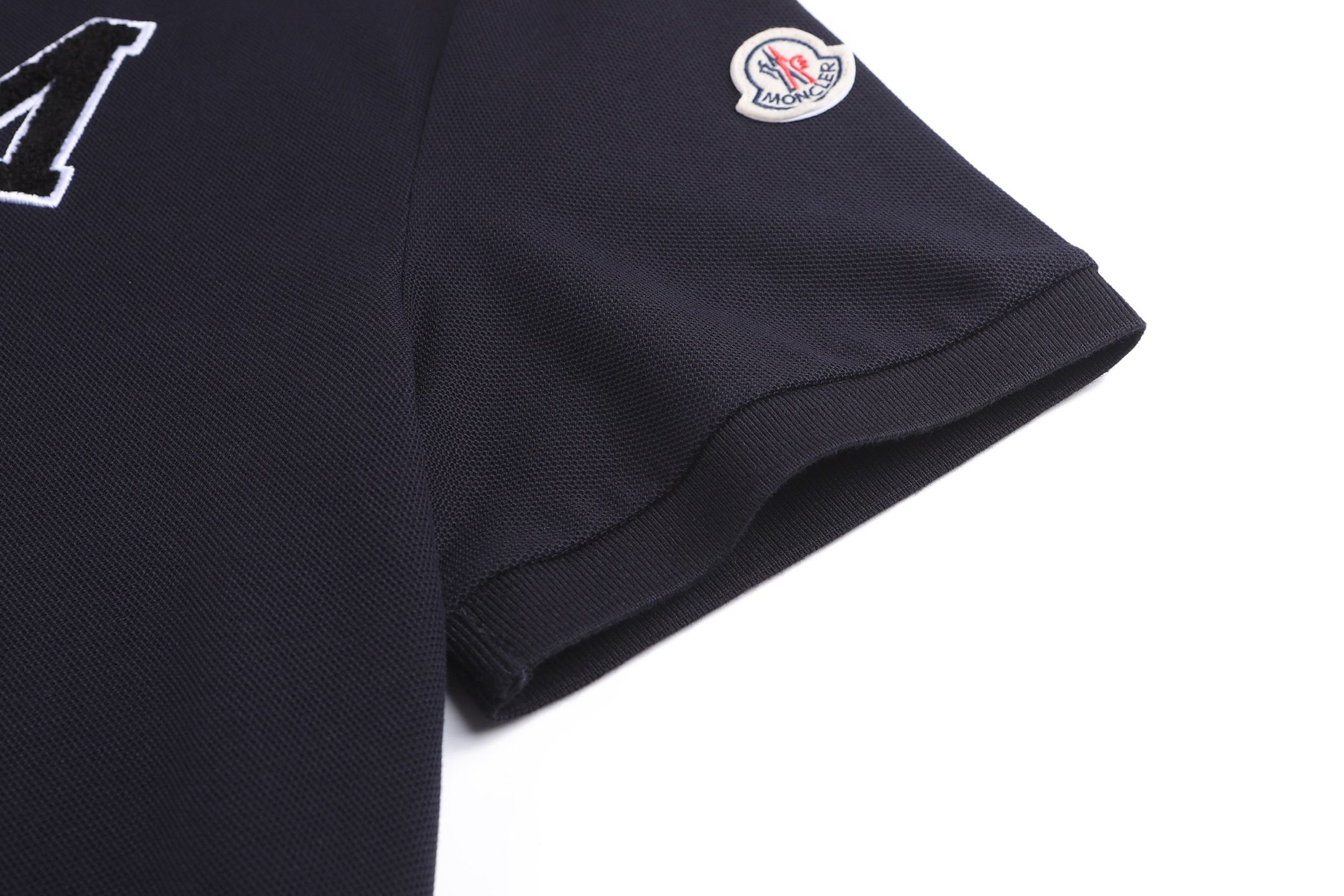 Moncler 蒙口 字母组合珠地Polo衫 短袖 T恤 夏季 米白色 黑蓝色 A2 