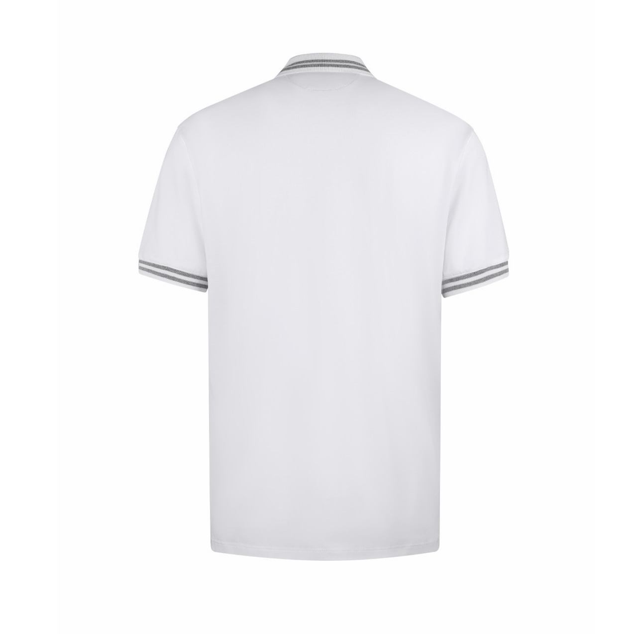 Brunello Cucinelli BC 拼接条纹刺绣Polo衫 短袖 T恤 白色 A2