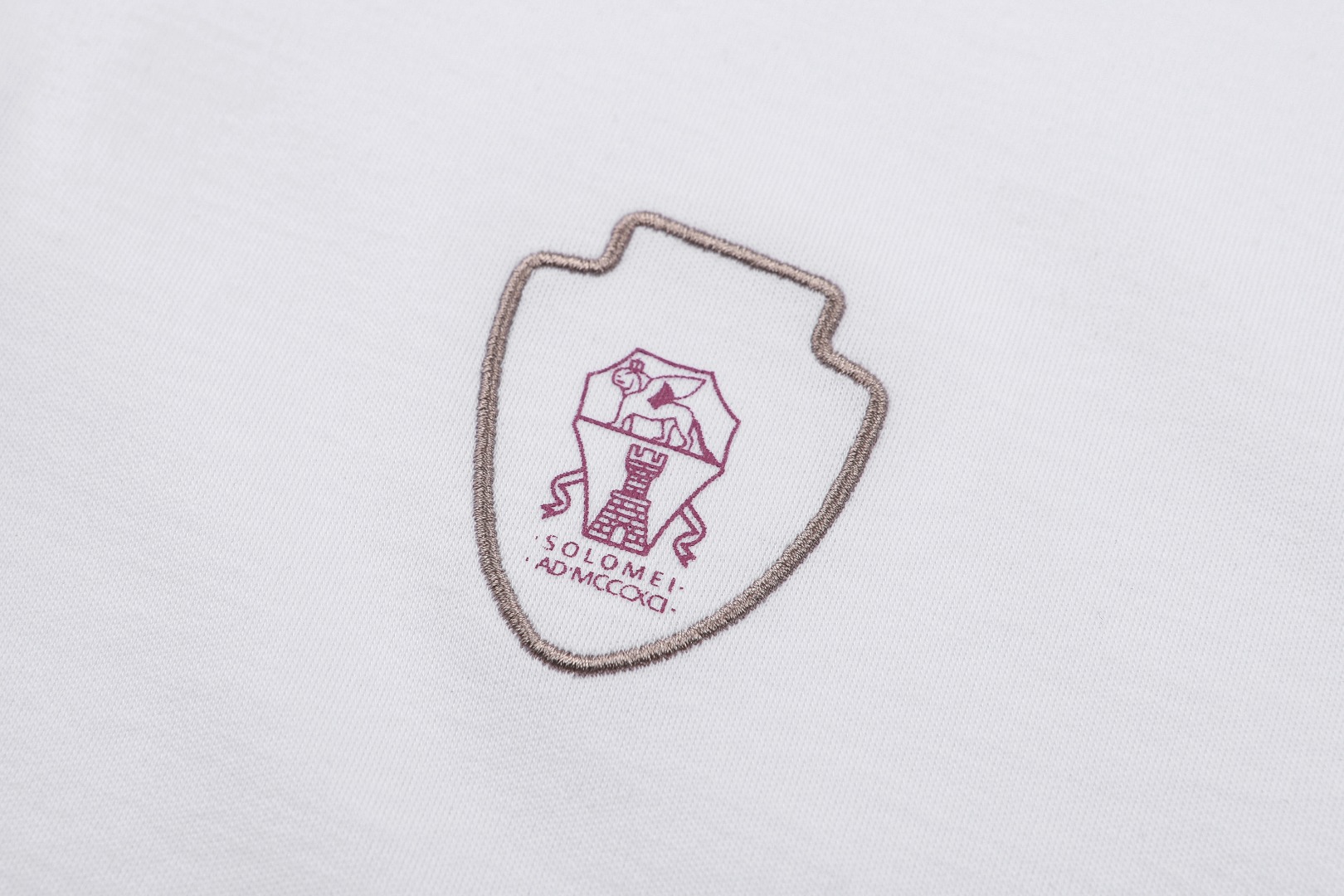 Brunello Cucinelli BC 拼接条纹刺绣Polo衫 短袖 T恤 白色 A2