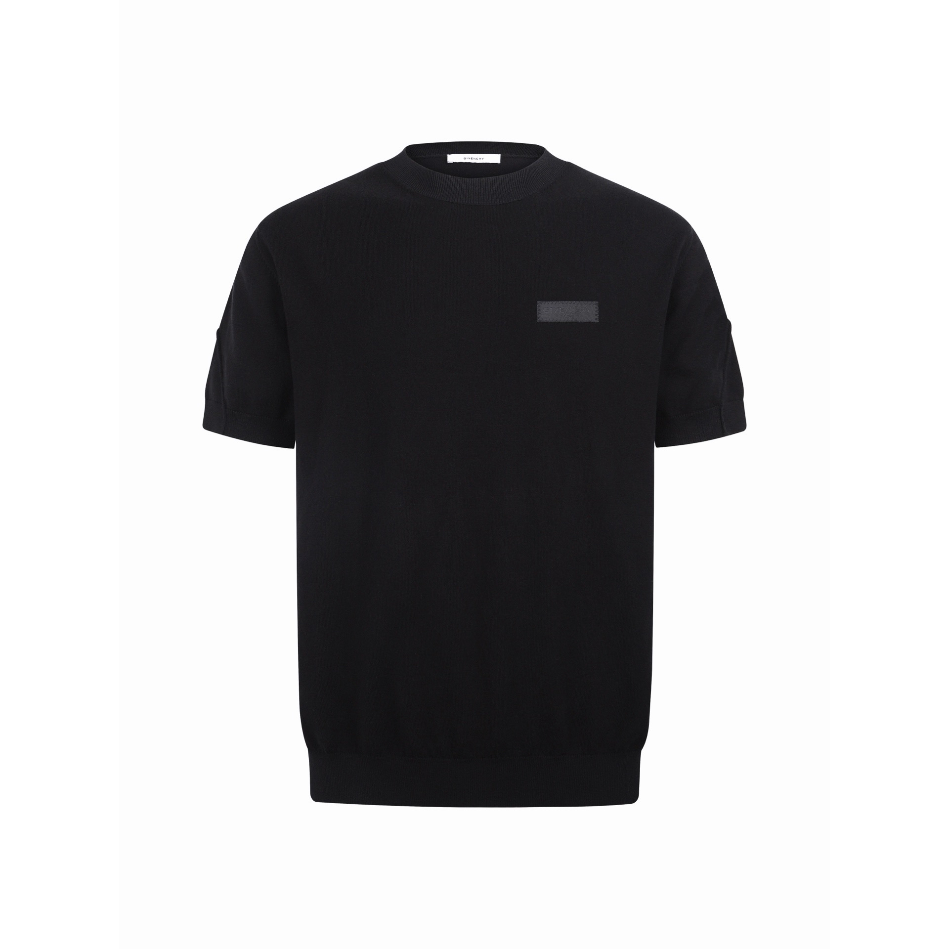 Givenchy 纪梵希 刺绣logo缝线针织短袖 针织衫 T恤 夏款 黑色 B0