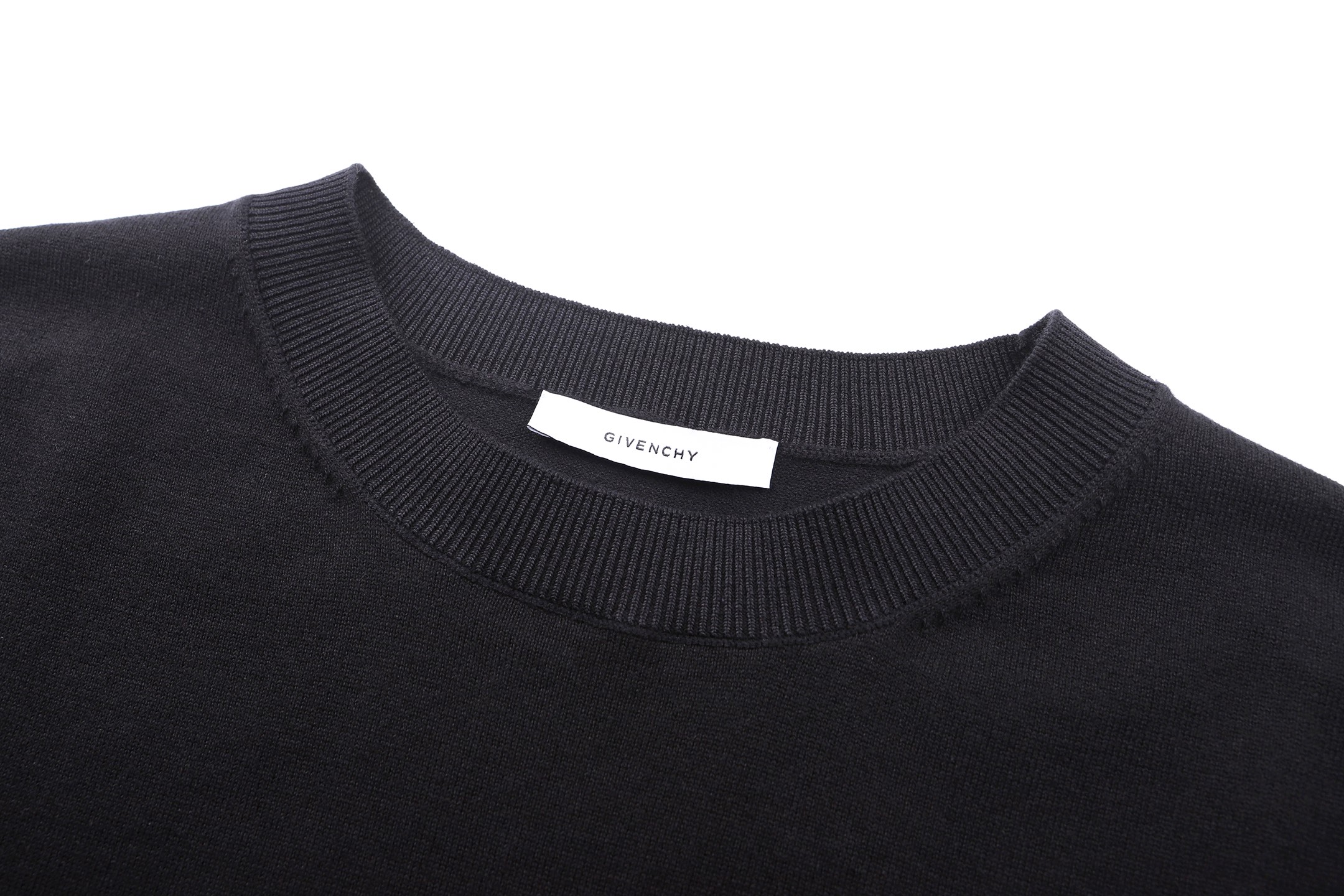 Givenchy 纪梵希 刺绣logo缝线针织短袖 针织衫 T恤 夏款 黑色 B0