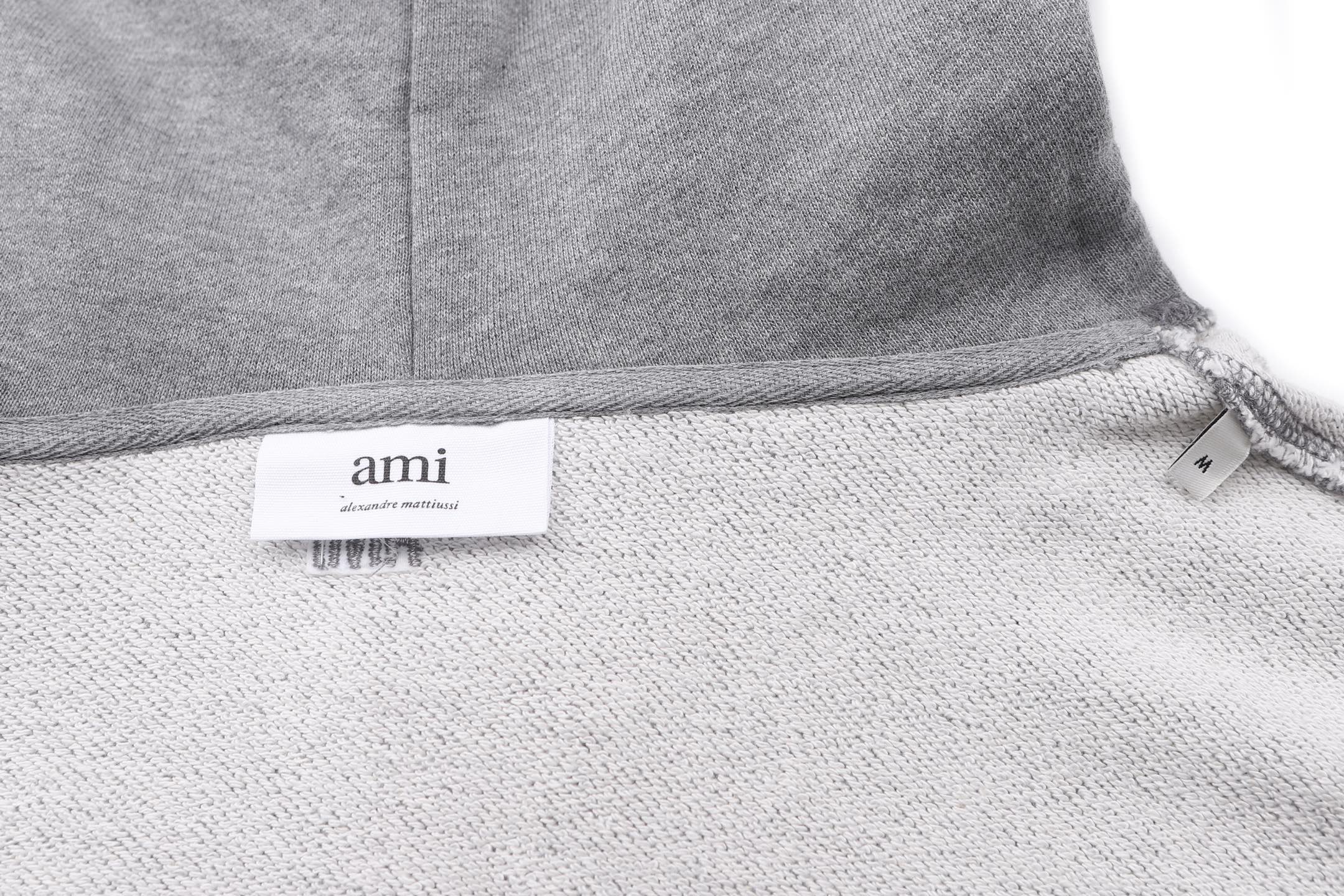 AMIPARIS 爱心刺绣logo连帽卫衣 帽衫 外套 长袖 灰色 黑色 B0